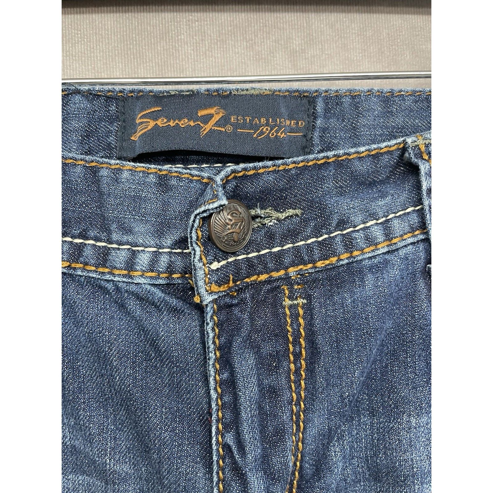 Other Seven 7 Jeans Mens Size 36x34 Premium Blue Denim Flap Pocket Size US 36 / EU 52 - 7 Thumbnail