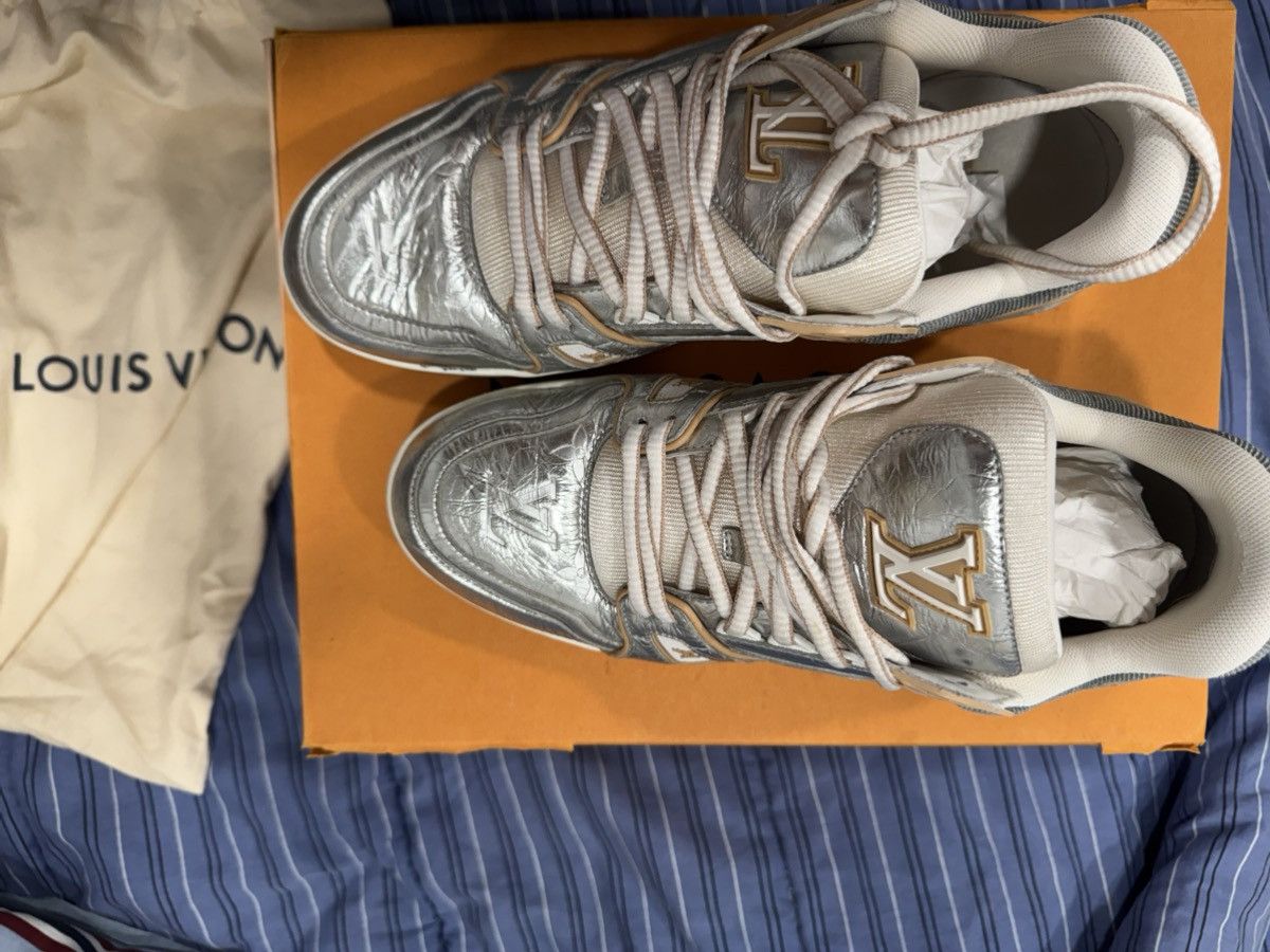 Louis Vuitton Louis Vuitton denim silver trainers men sneakers Size US 8.5 / EU 41-42 - 7 Thumbnail