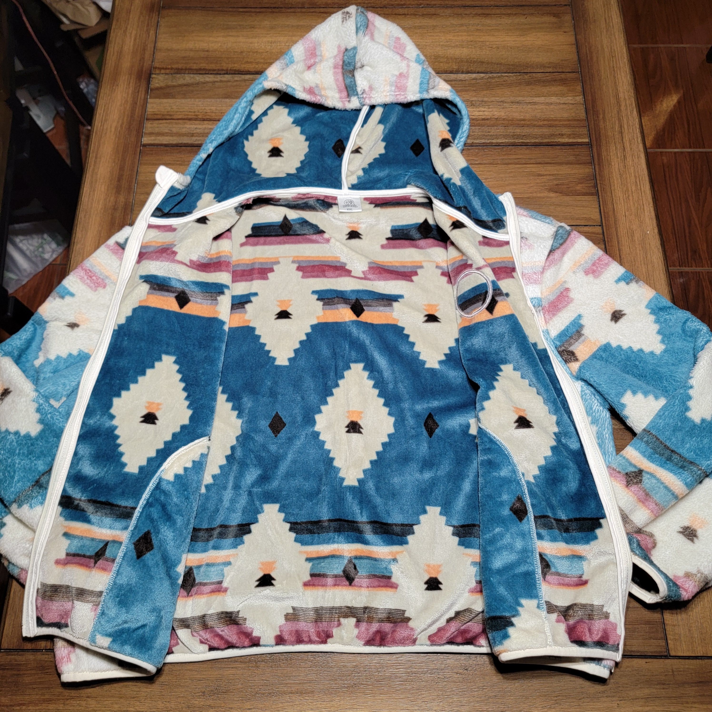 Other Buc-ee's Pastel Aztec Print Fleece Jacket w/ Hood - XXL Size XXL / US 16-18 / IT 52-54 - 4 Thumbnail
