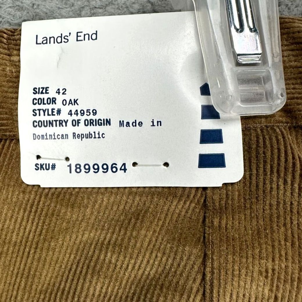 Lands' End Lands' End Corduroy Pants Mens 42 Brown Cotton Pleated Straight Leg Pocket NEW Size US 42 / EU 58 - 6 Thumbnail