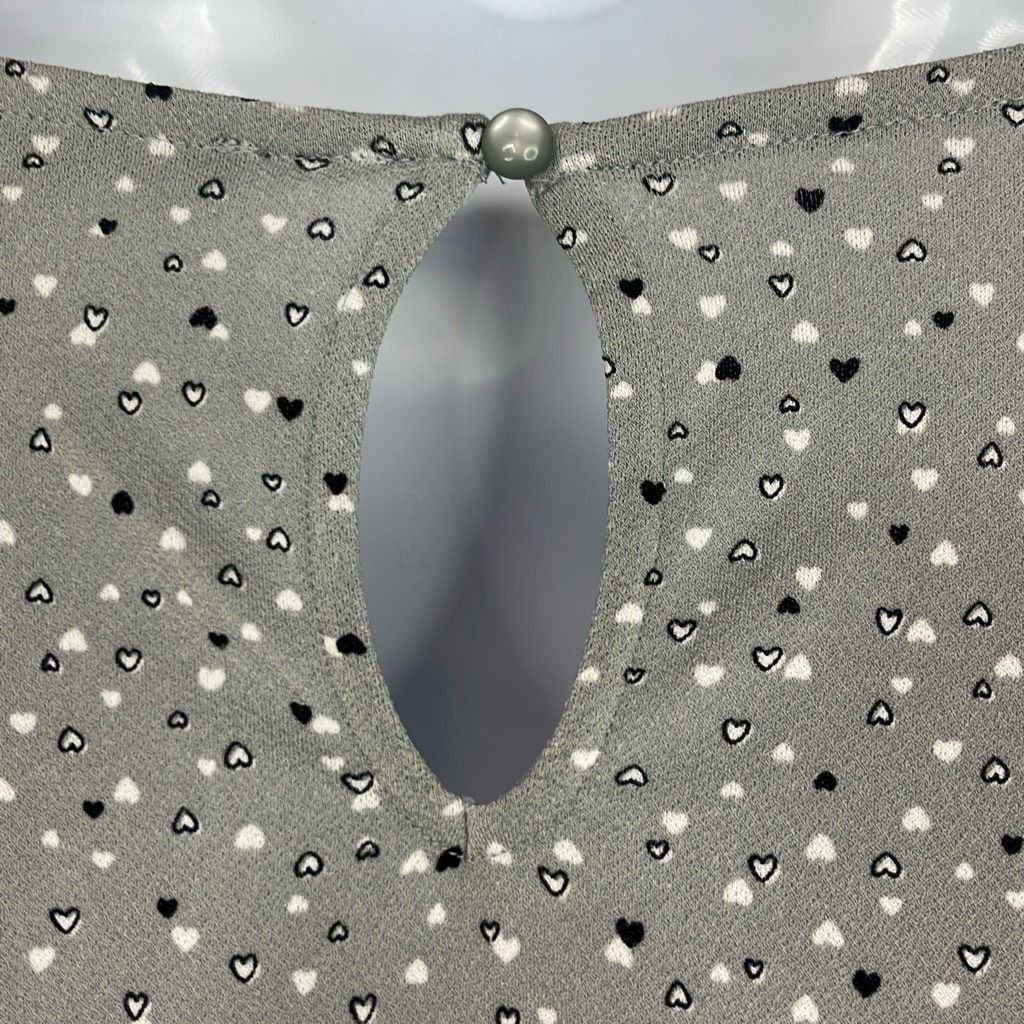 Other Adrianna Papell Womens 2X Gray Black Heart Print Blouse Size XXL / US 16-18 / IT 52-54 - 5 Thumbnail