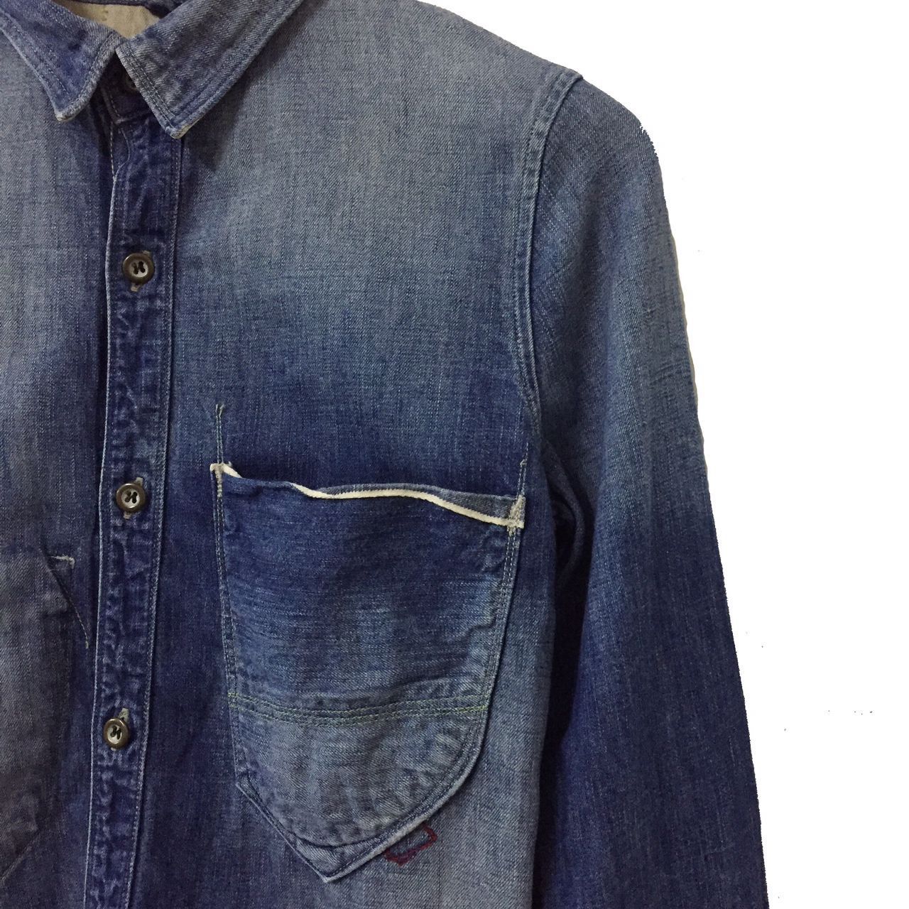 Japanese Brand JOHN BULL SELVEDGE SINGLE POCKET CHAMBRAY JEANS SHIRT Size US S / EU 44-46 / 1 - 6 Thumbnail