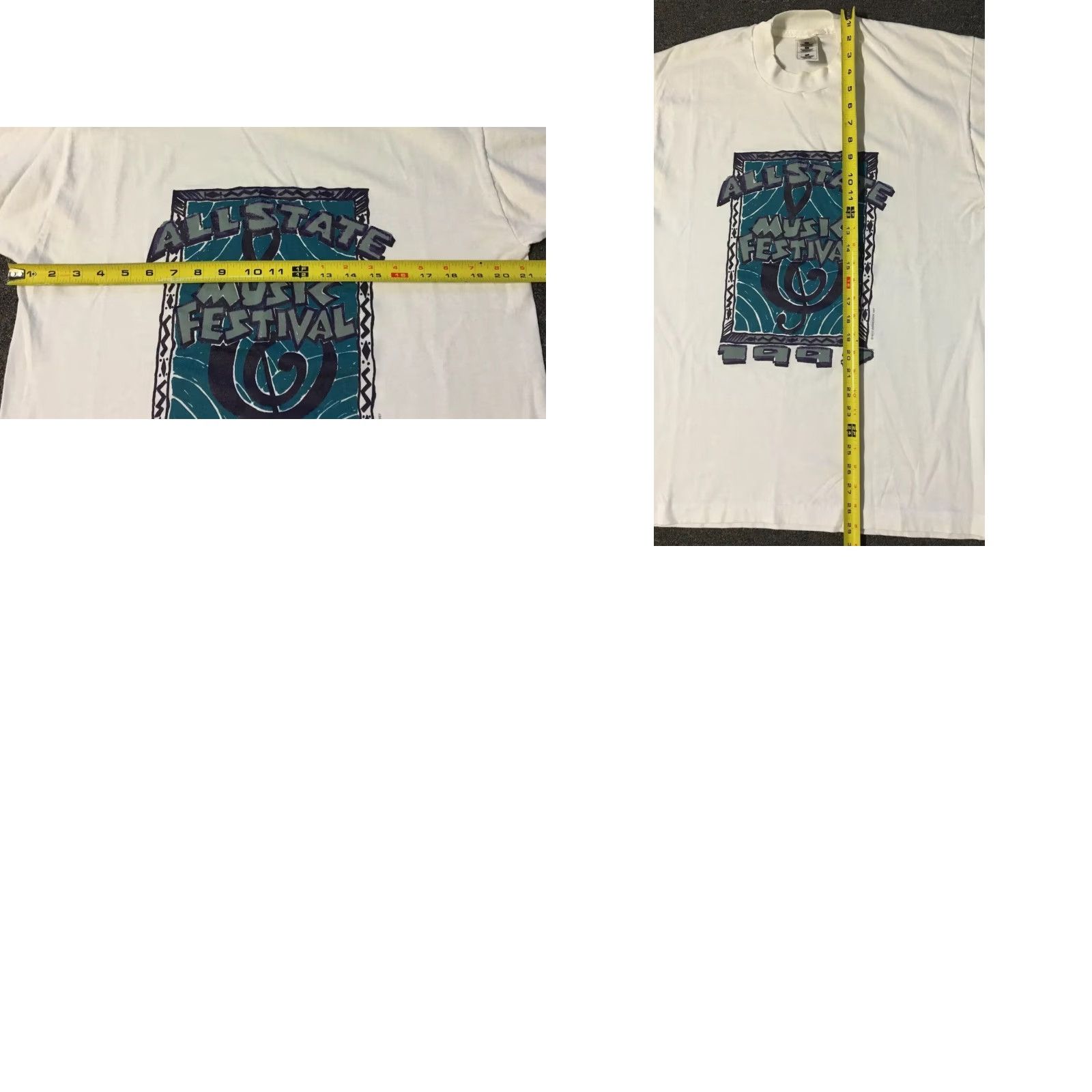 Fruit Of The Loom VINTAGE Allstate Music Festival Shirt L Men White 90s Vaporwave Grunge USA 1997 Concert Tour Shirt Size US L / EU 52-54 / 3 - 8 Thumbnail