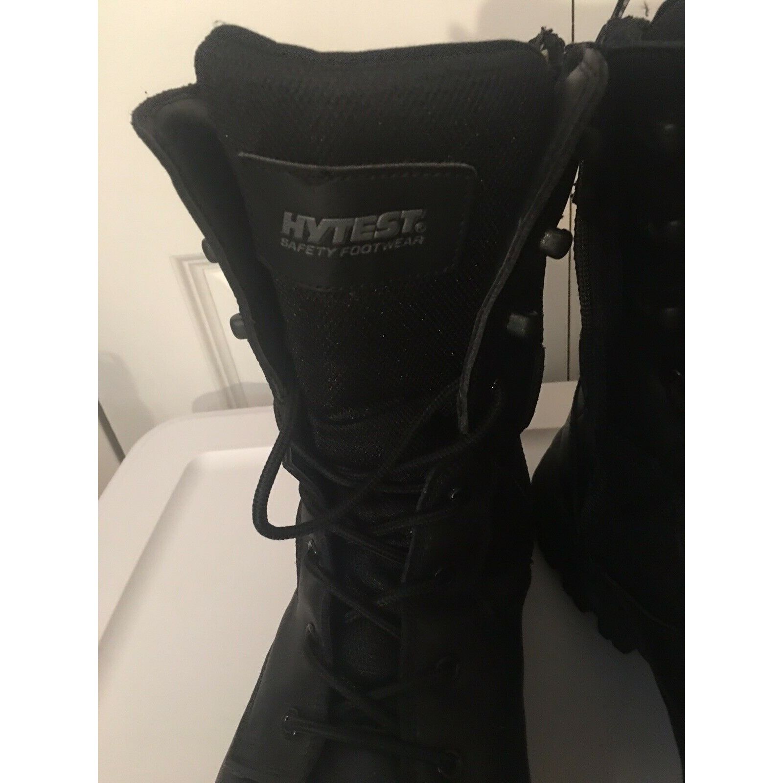 Other HY-TEST STEEL TOE Safety Side Zip/lace BLACK LEATHER BOOTS Size US 11.5 / EU 44-45 - 3 Thumbnail