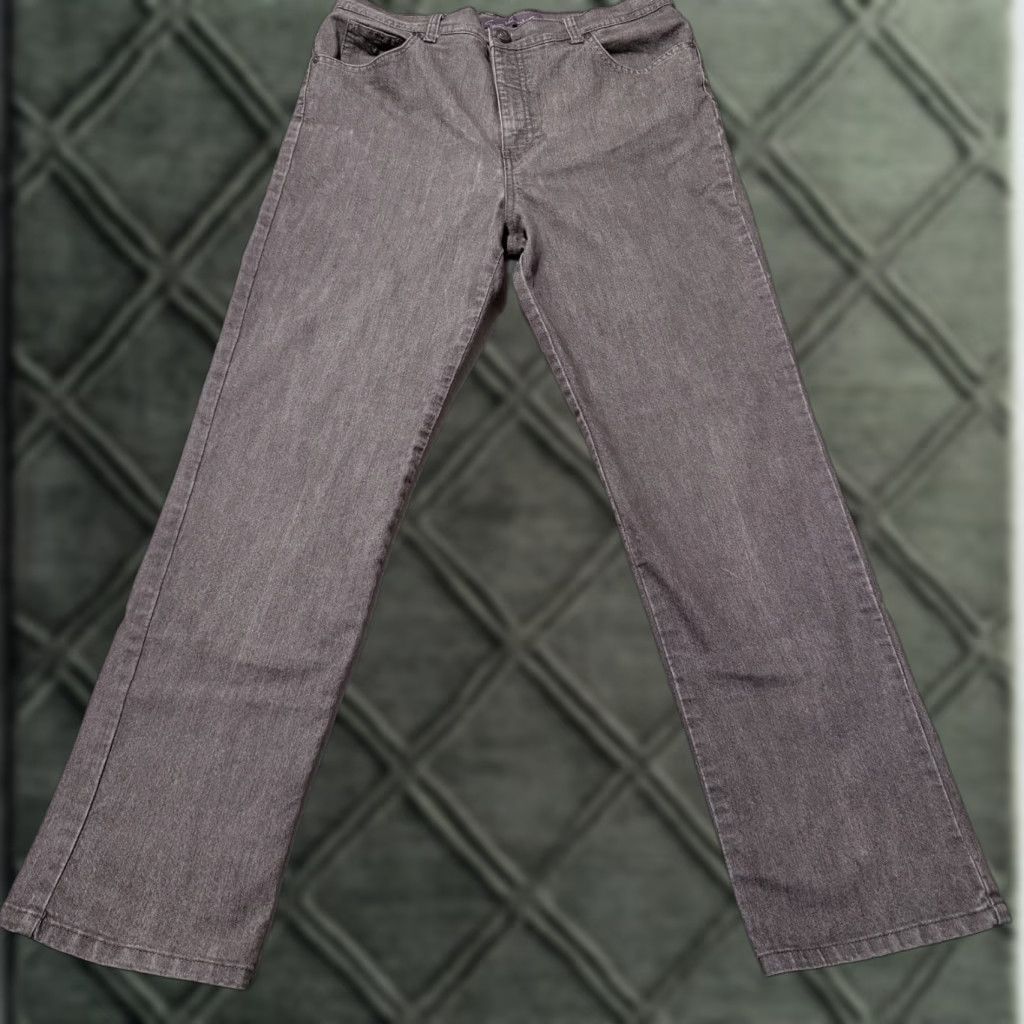Gloria Vanderbilt Gloria Vanderbilt Amanda Jeans Bootcut Gray Denim Stretch High Rise Straight 14 Size 36" / US 14 / IT 50 - 1 Thumbnail
