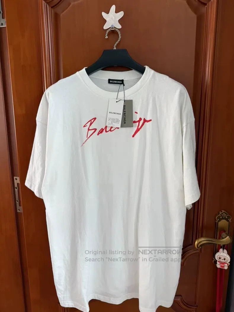 Balenciaga Balenciaga Cursive Logo Short Sleeve - Size M Size US M / EU 48-50 / 2 - 1 Thumbnail
