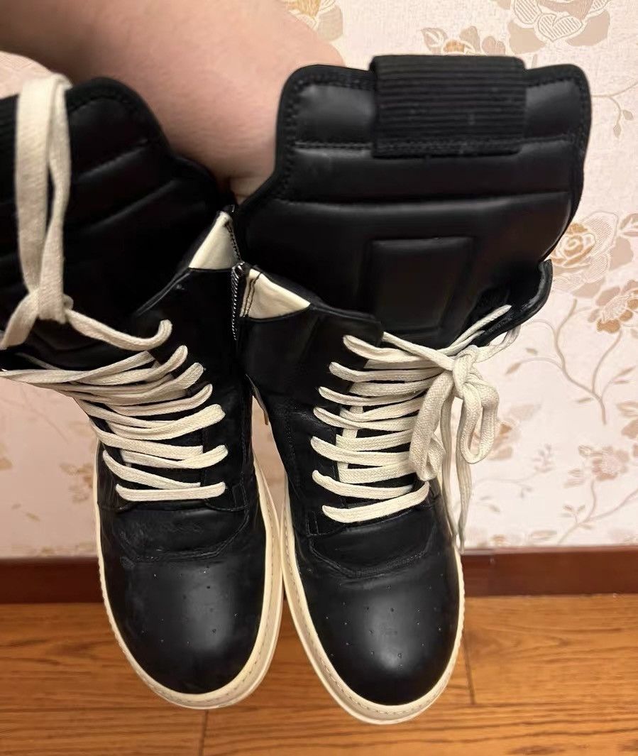 Rick Owens Rick Owens Black & White Leather High-Top Sneakers Size US 7 / EU 40 - 2 Thumbnail