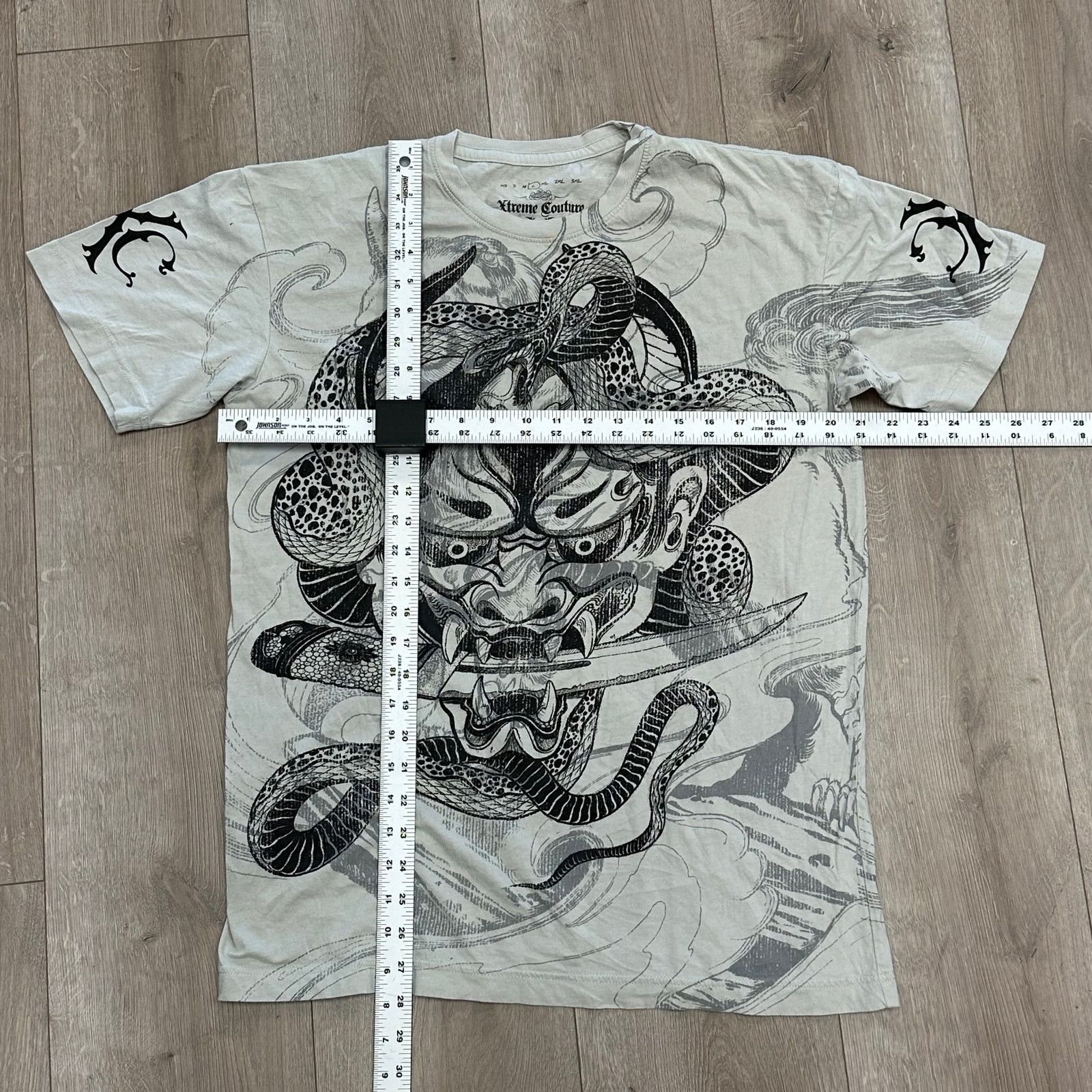 Affliction Xtreme Couture Affliction Japanse Art Gray Black Tee Large Size US L / EU 52-54 / 3 - 2 Thumbnail
