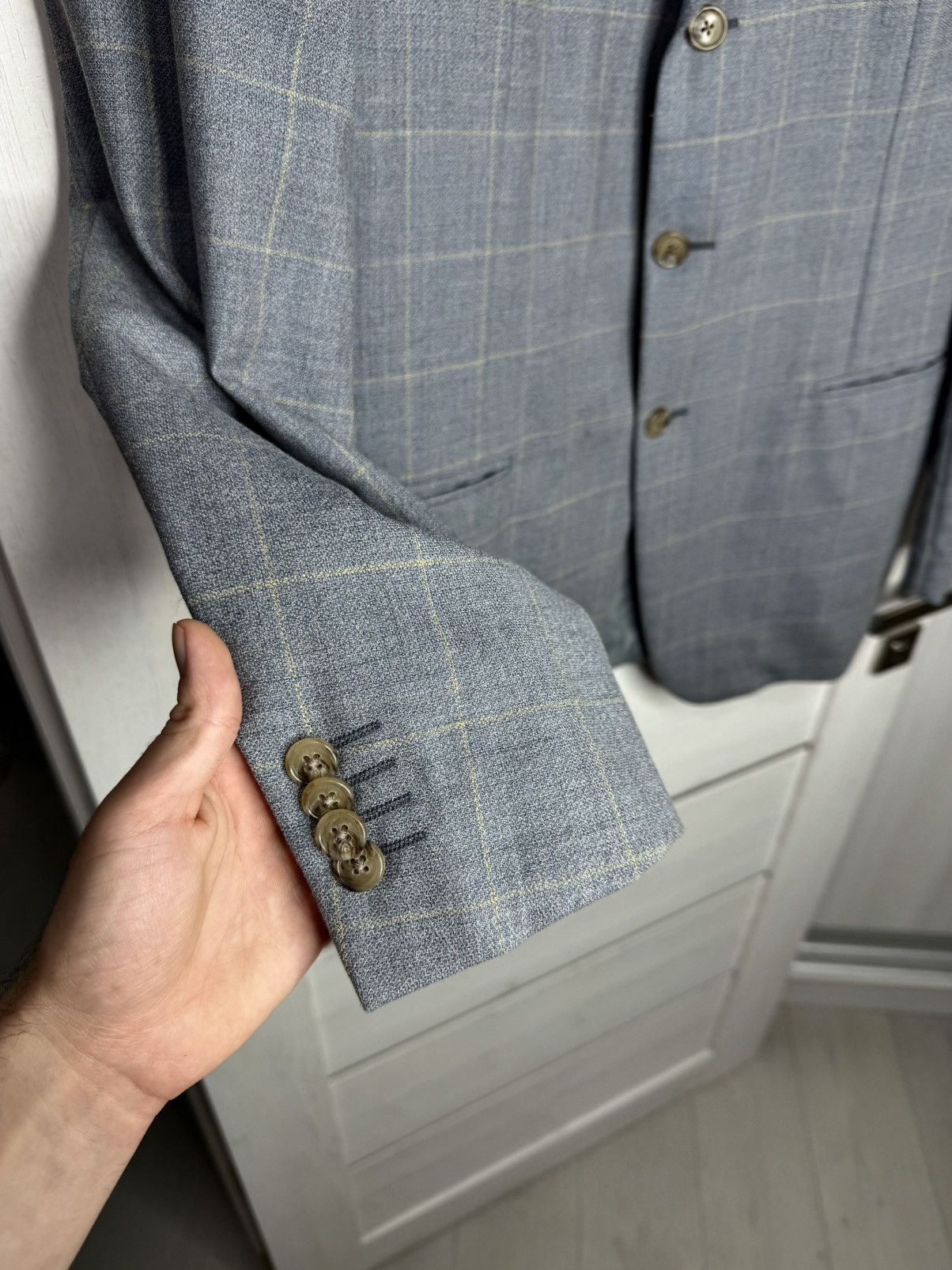 Corneliani Corneliani Linea Sartoria Handmade Gray Check Blazer 54L Size 54L - 13 Thumbnail
