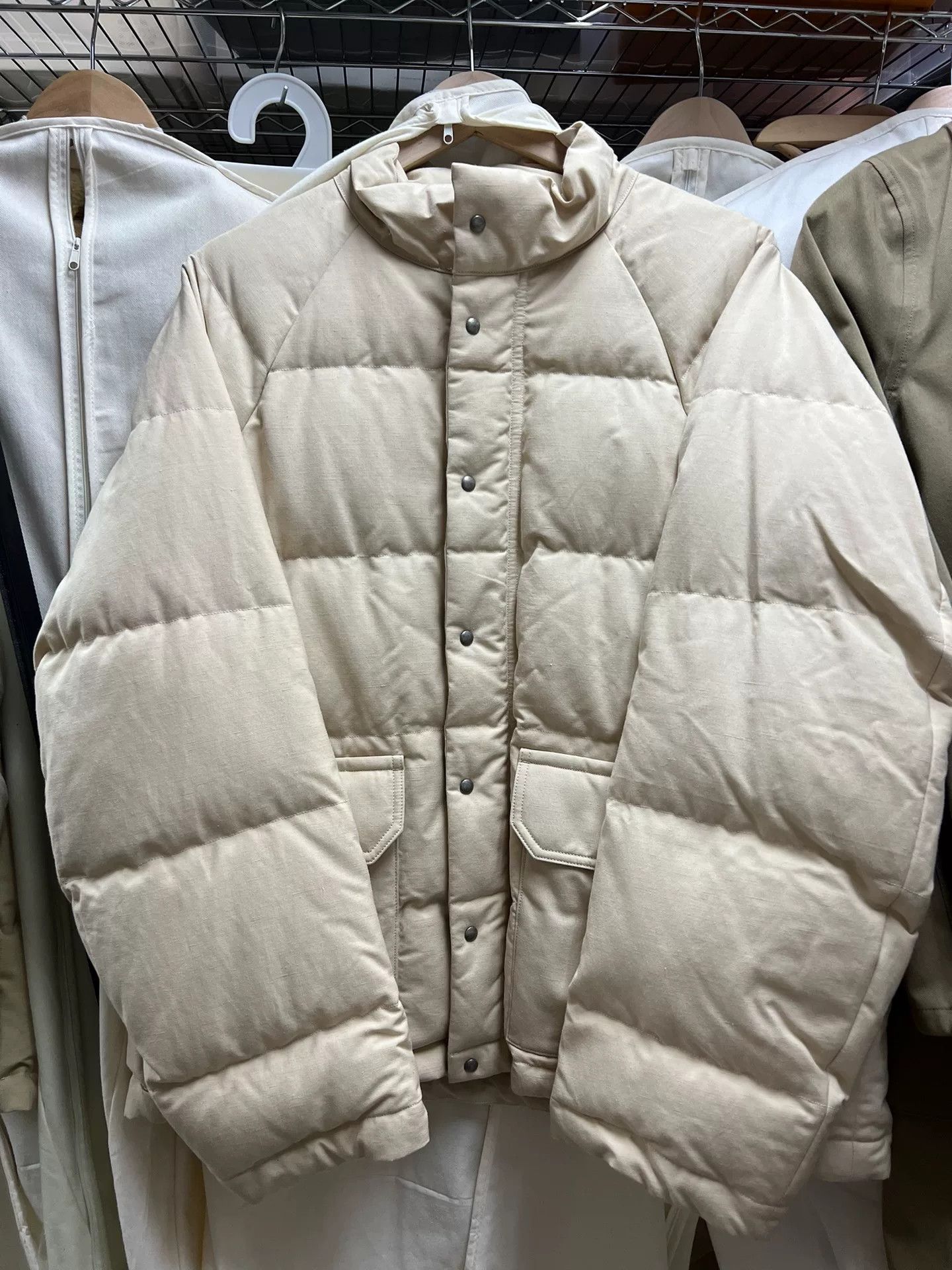 Visvim VISVIM KEESEY CHECK DOWN JACKET Beige | Grailed