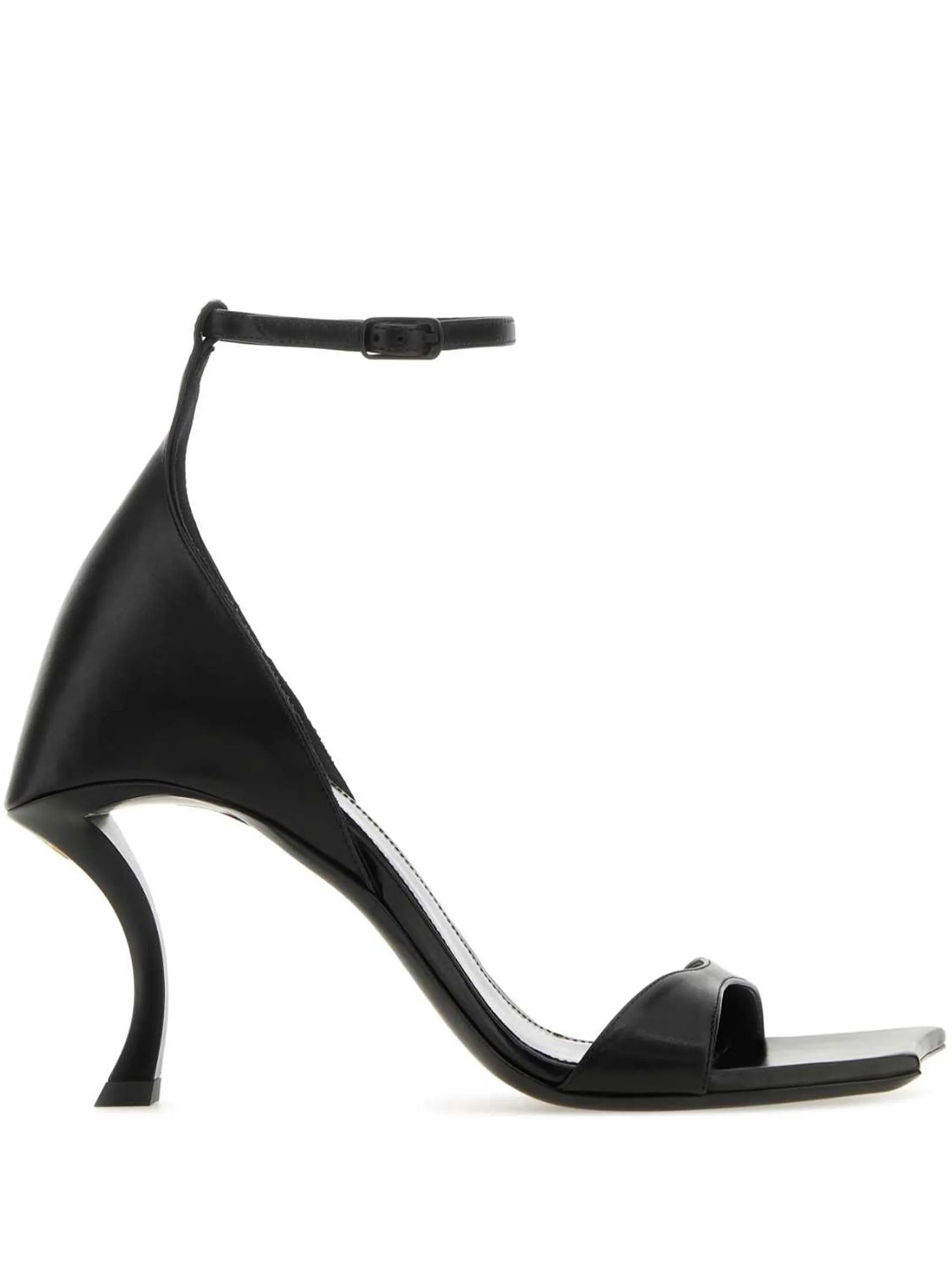 Balenciaga o1y0625 Leather Spool Heel Sandals in Black Size US 10 / IT 40 - 1 Thumbnail
