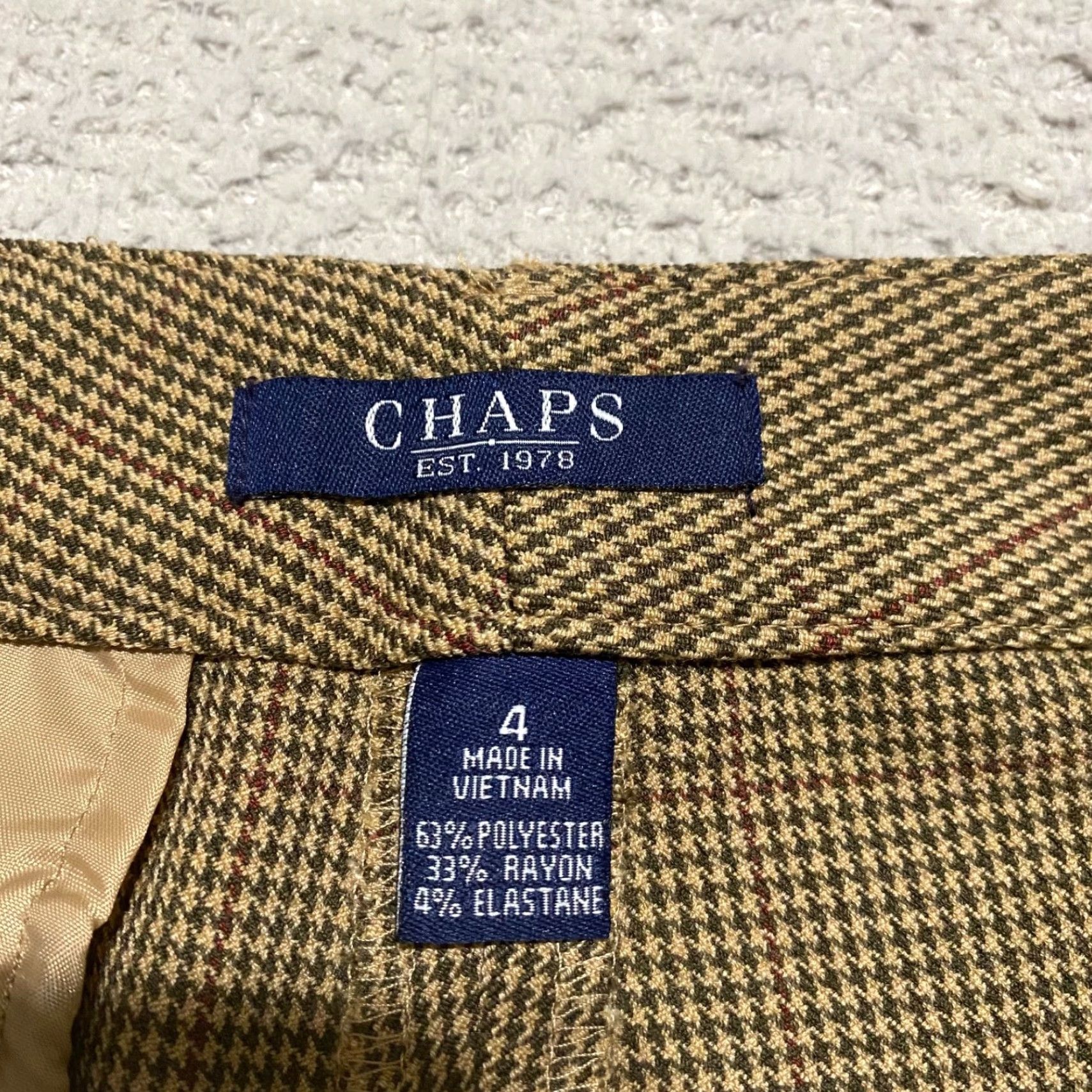 Chaps Chaps Womens Dress Pants Brown Plaid Houndstooth Wide-Leg Office Business 4 Size 27" / US 4 / IT 40 - 3 Thumbnail