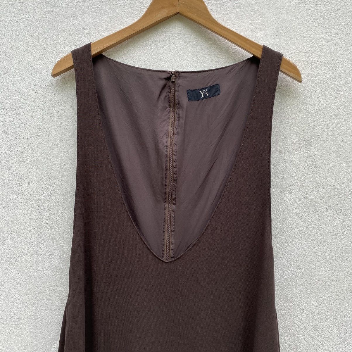 Y's Y’s Brown Deep V-Neck Sleeveless Midi Dress Size M / US 6-8 / IT 42-44 - 7 Thumbnail