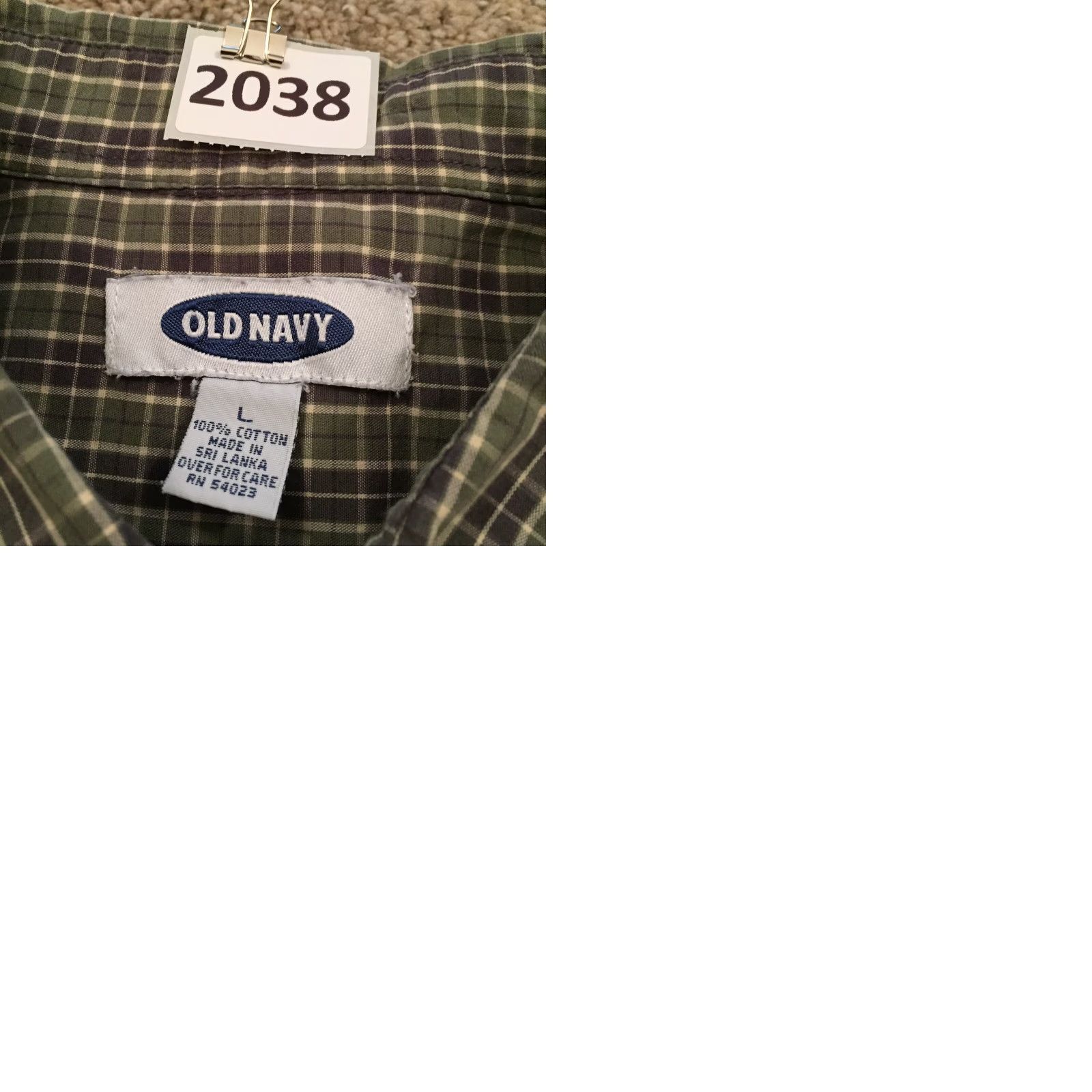 Old Navy Old Navy Button-Up Shirt Mens Large Green Plaid Long Sleeve Size US L / EU 52-54 / 3 - 9 Thumbnail