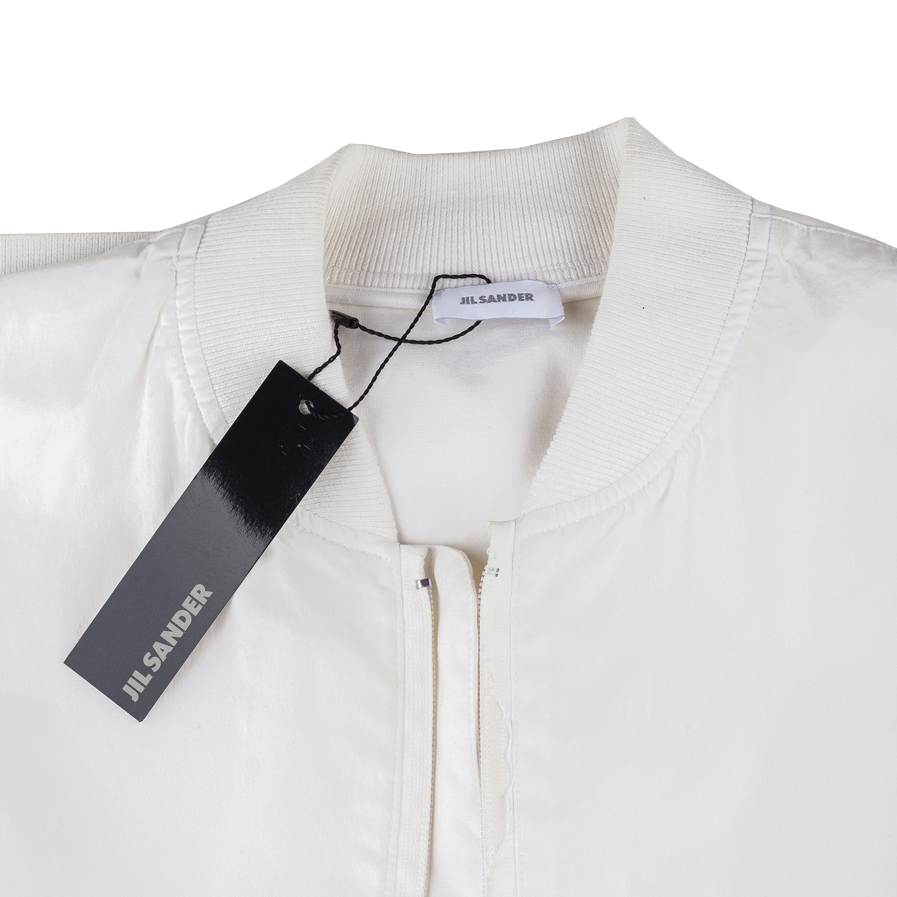 Jil Sander JIL SANDER White Cotton Bomber Jacket Size US L / EU 52-54 / 3 - 3 Thumbnail