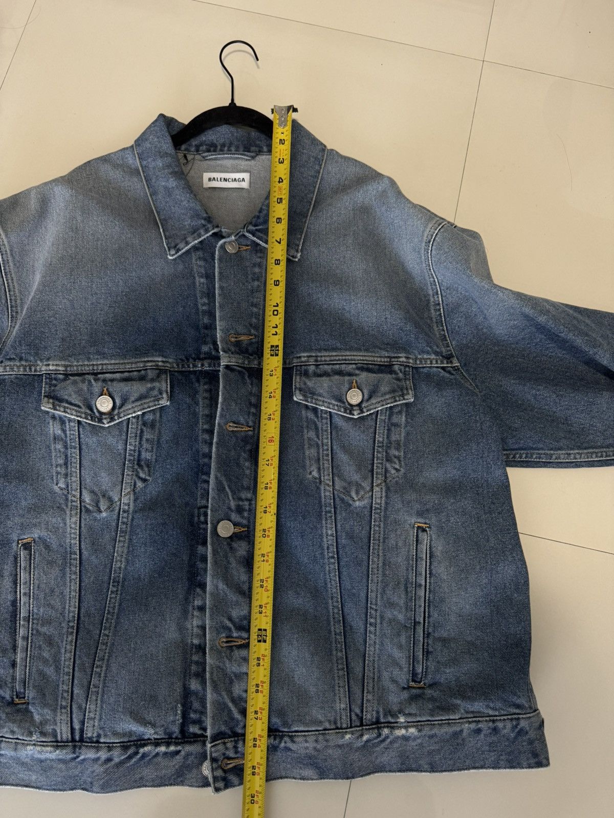 Balenciaga Balenciaga Bébé Crystal Logo Denim Jacket FR36 Blue Size S / US 4 / IT 40 - 6 Thumbnail