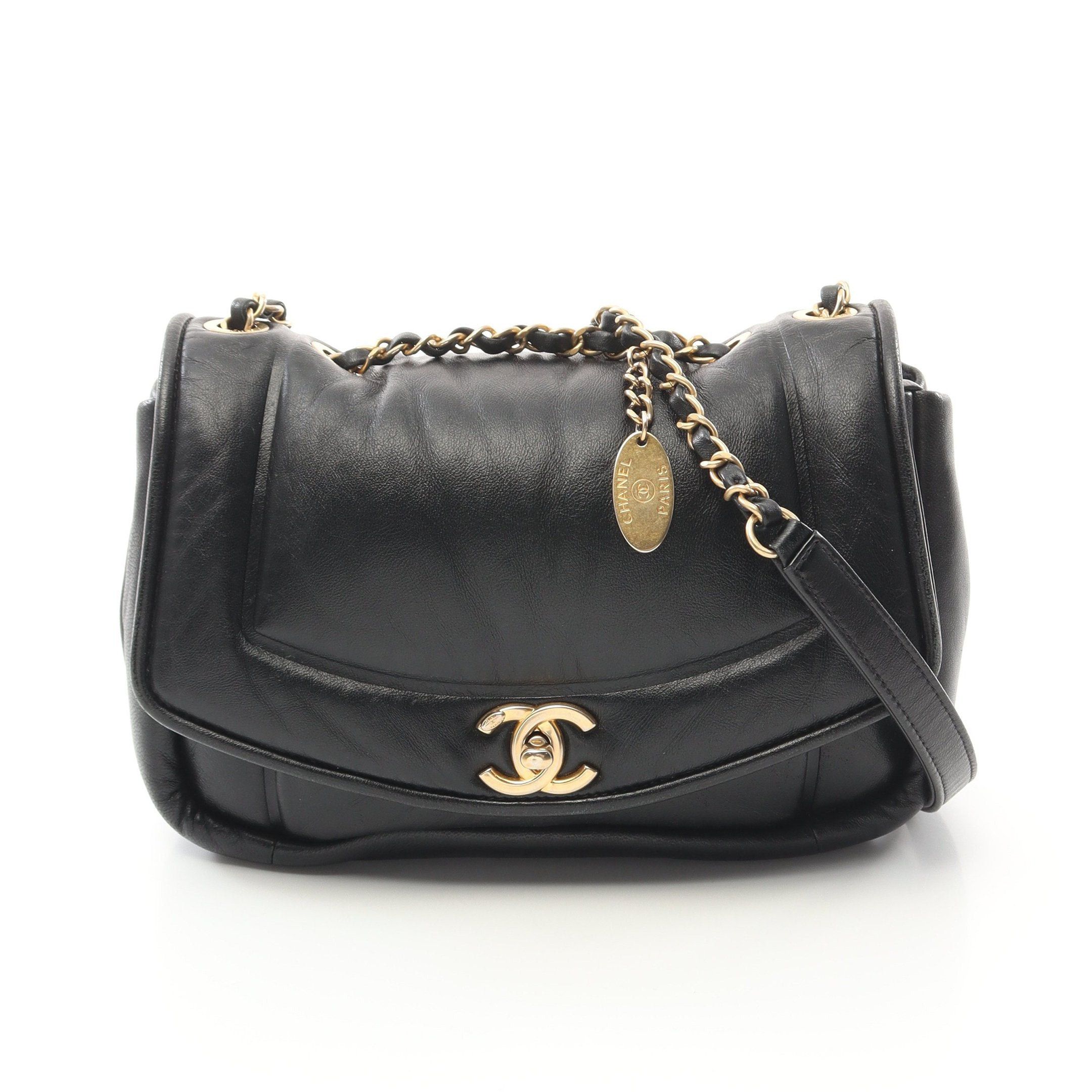 Chanel Chanel Coco Mark Chain Shoulder Bag Lambskin Black Gold Hardware Size ONE SIZE - 1 Thumbnail