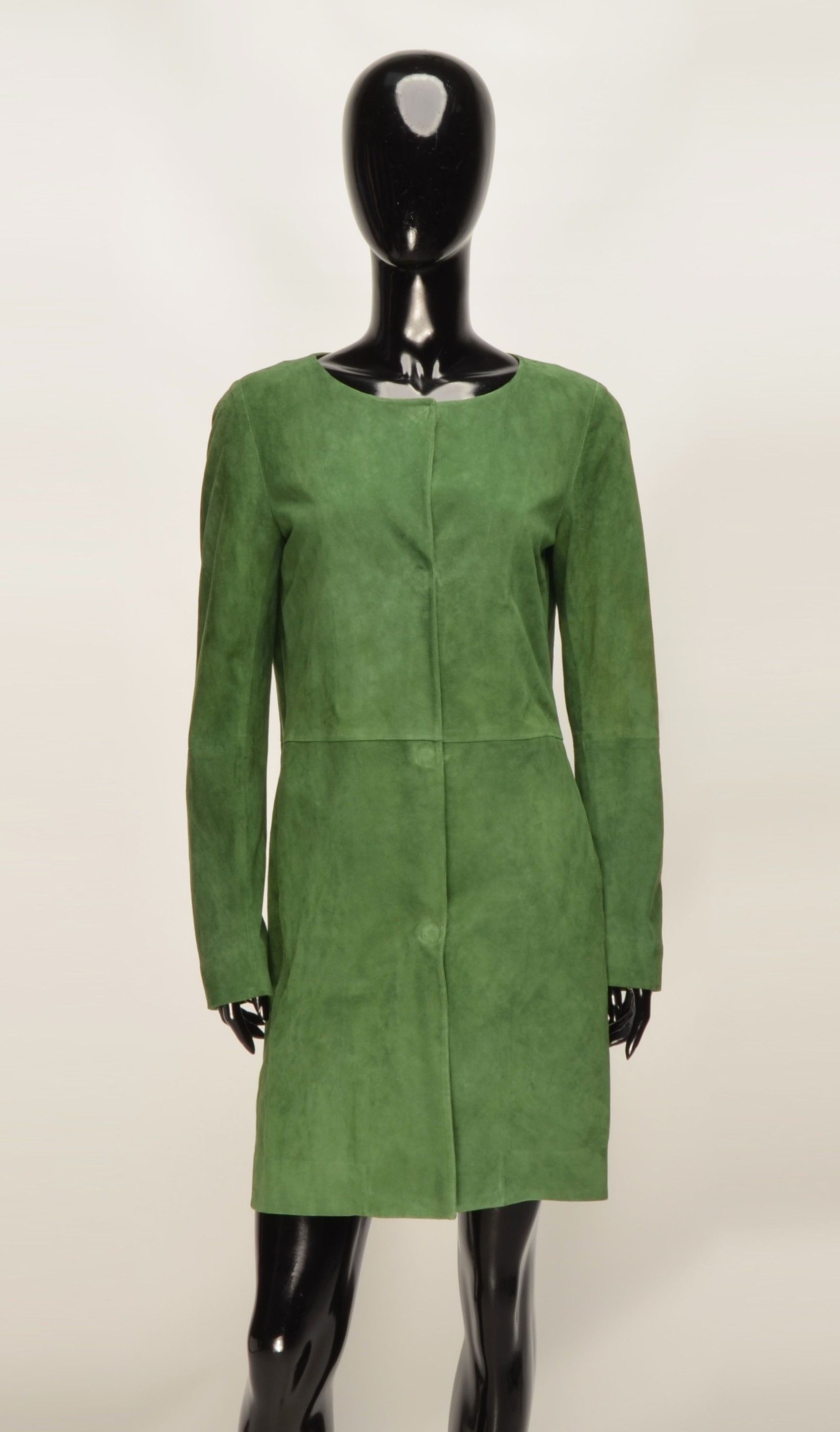 Herno Herno Lamb Leather Green Long Sleeve Coat Size M / US 6-8 / IT 42-44 - 1 Thumbnail