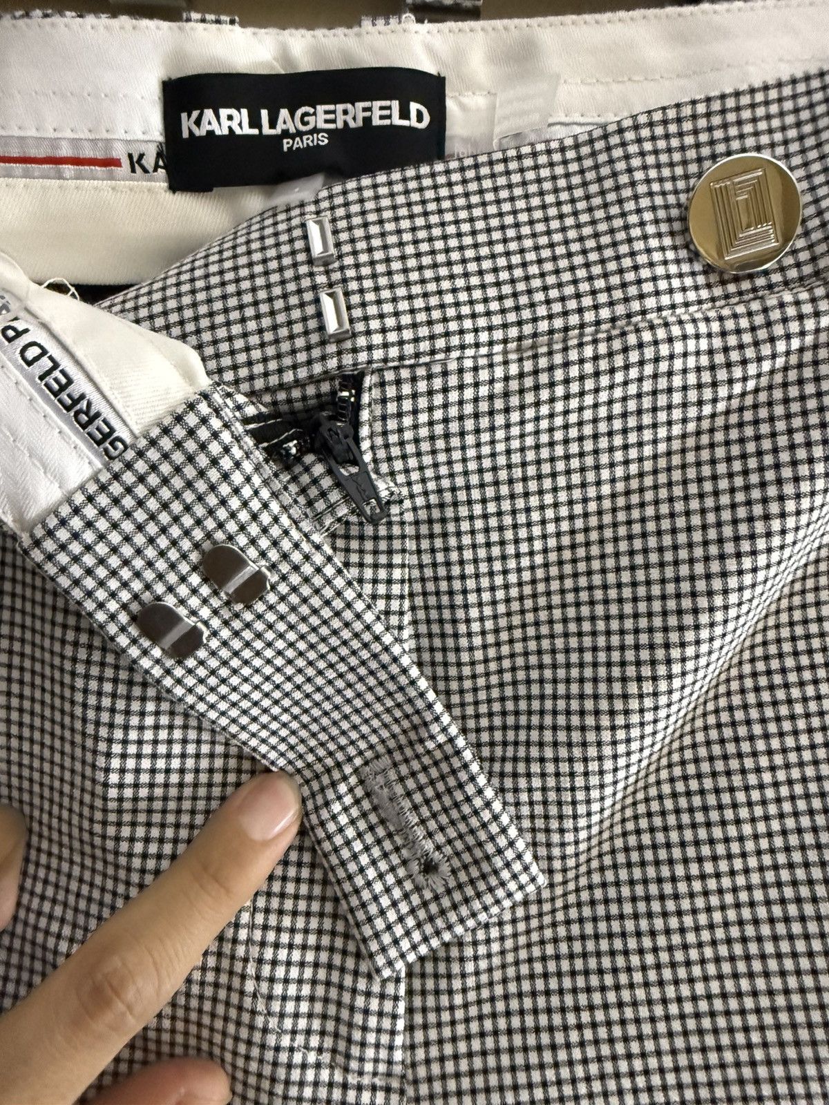 Karl Lagerfeld Karl Lagerfeld Checkered Pants Size 27" / US 4 / IT 40 - 4 Thumbnail