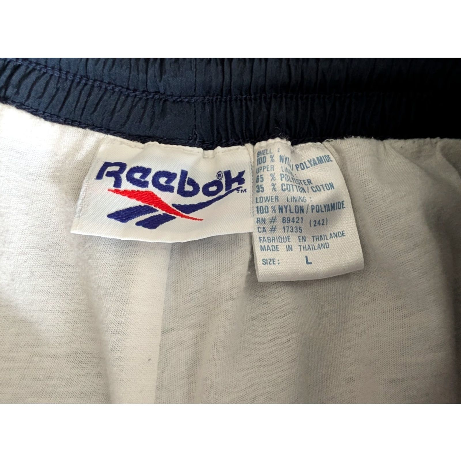 Reebok Vintage Reebok Pants Men L Blue Lined Windbreaker Track Leg Zipper Defect 90s Size US 33 - 7 Thumbnail
