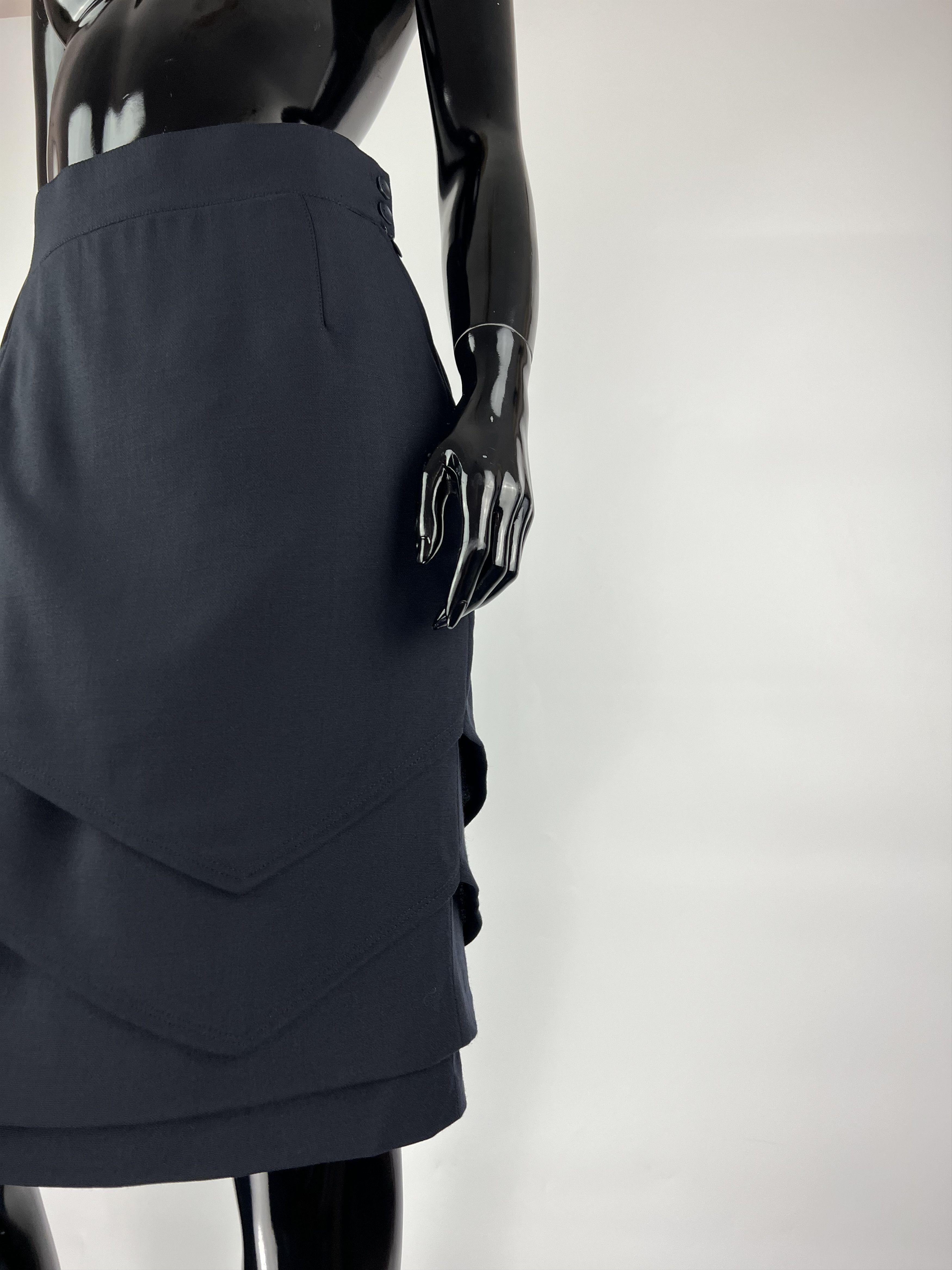Escada × Vintage Escada By Margaretha Ley Rare Vtg Wool Midi Skirt Size 40 Size 27" / US 4 / IT 40 - 9 Thumbnail