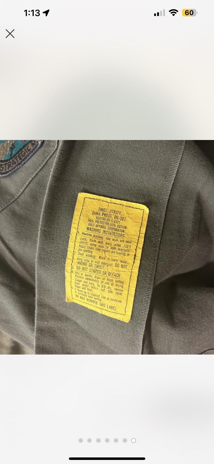 Vintage Vintage 1981 U.S Army Air Force Button Down Size US L / EU 52-54 / 3 - 4 Thumbnail