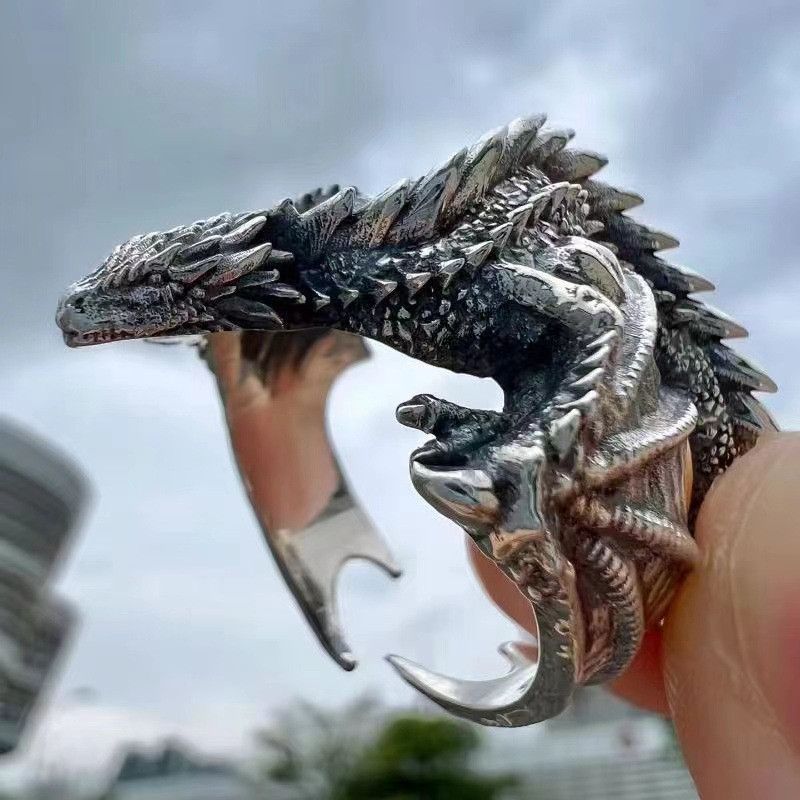 Vintage Resizable Dragon Pterosaur Wings Ring Size ONE SIZE - 2 Thumbnail