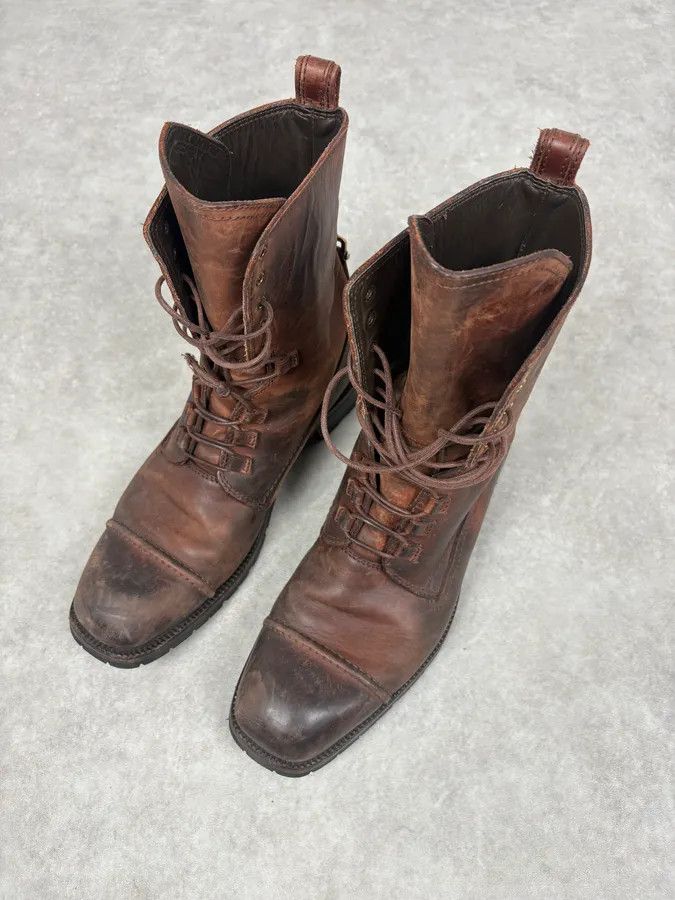 Dolce & Gabbana AW2006 Dolce & Gabbana Brown Eroded Ankle Leather Boots Size US 9 / EU 42 - 4 Thumbnail