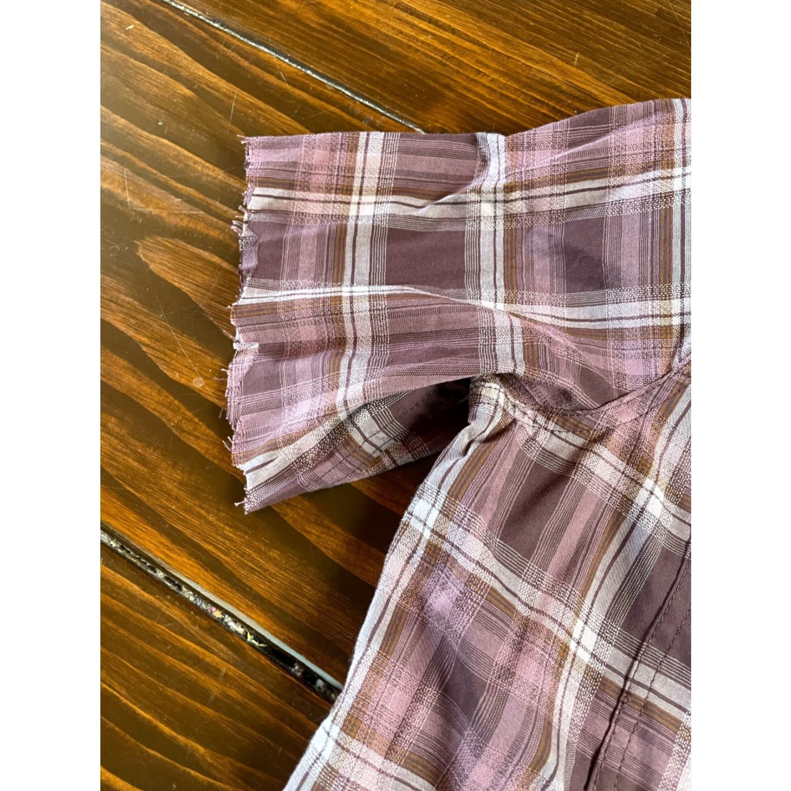 Carhartt VINTAGE Carhartt Shirt Womens L Purple Button Up Plaid Cut Off Sleeve Modified Size L / US 10 / IT 46 - 5 Thumbnail