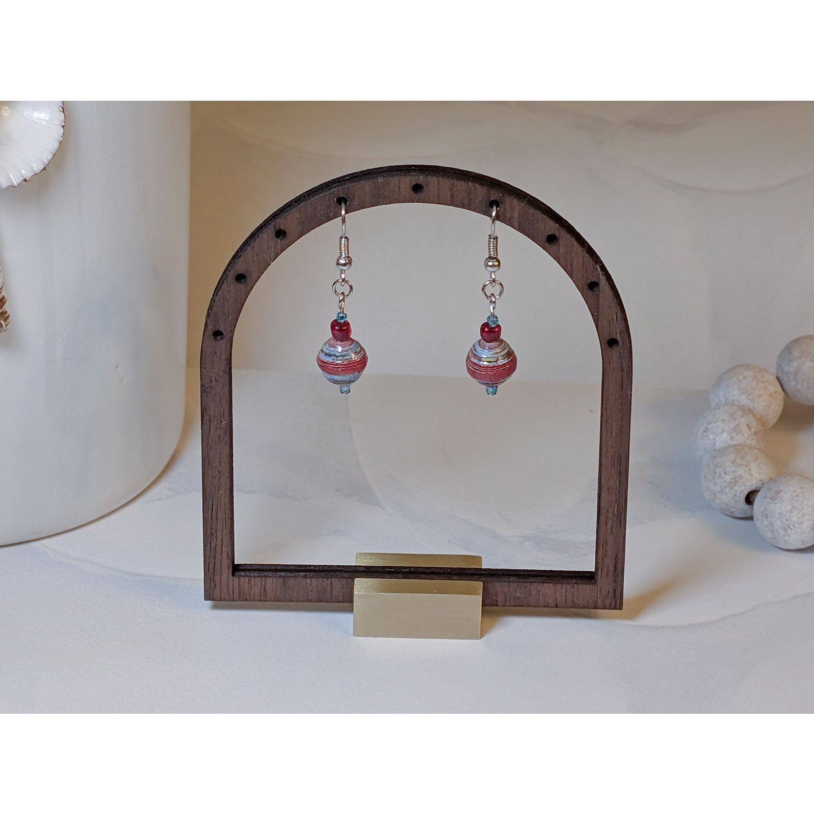 Vintage VTG 1980s 3-Strand Beaded Station Chain & Matching Earrings Size ONE SIZE - 3 Thumbnail