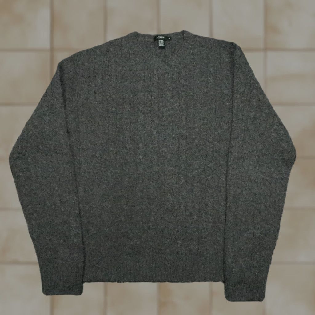 J.Crew J.CREW Sweater Mens XL Gray Wool Rabbit Hear Cashmere Pullover Crew Cable Knit Size US XL / EU 56 / 4 - 1 Thumbnail