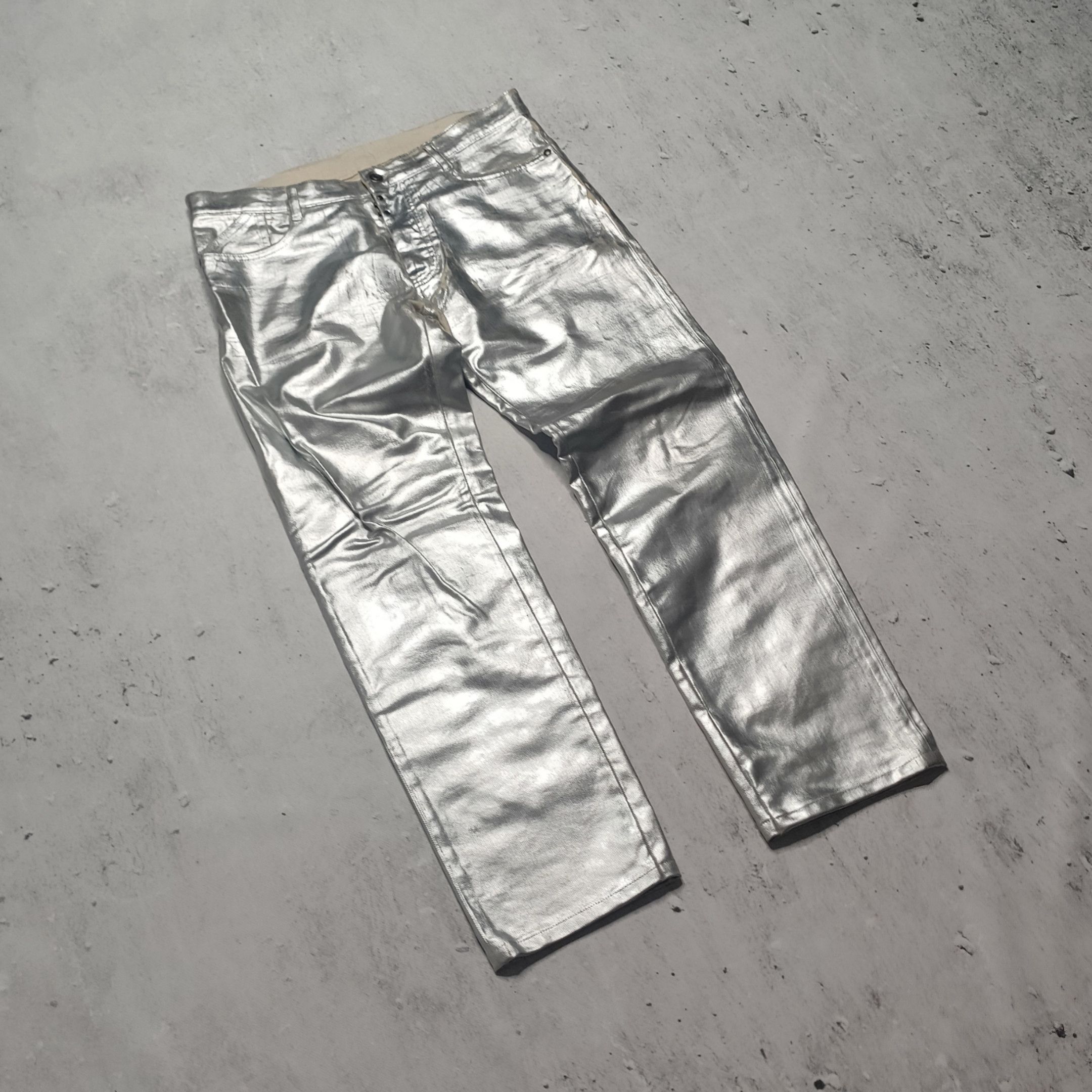 Maison Margiela Maison Margiela silver painted denim Size US 32 / EU 48 - 2 Thumbnail
