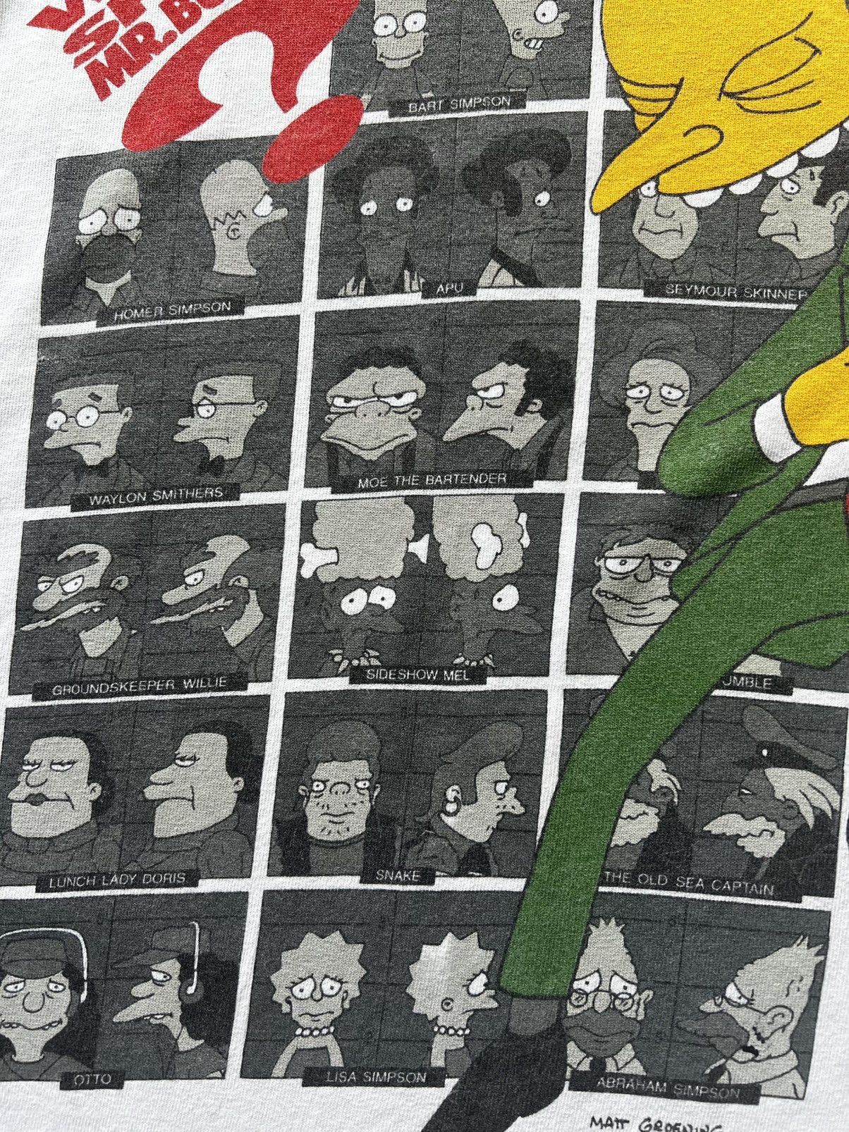 Vintage 1995 Who Shot Mr. Burns Simpsons Stanley Desantis Tee Shirt Size US XL / EU 56 / 4 - 6 Thumbnail