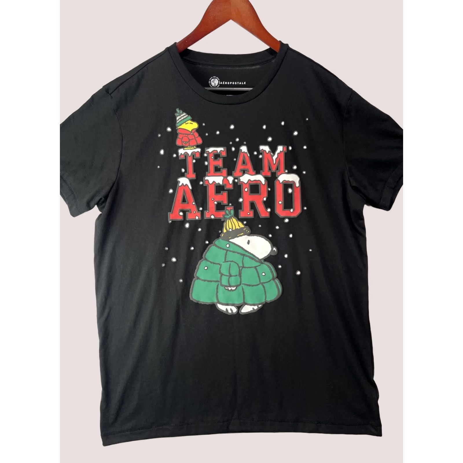 Aeropostale Snoopy Shirt Mens Large Peanuts Woodstock Aeropostale Holidays Christmas Adult Size US L / EU 52-54 / 3 - 1 Thumbnail