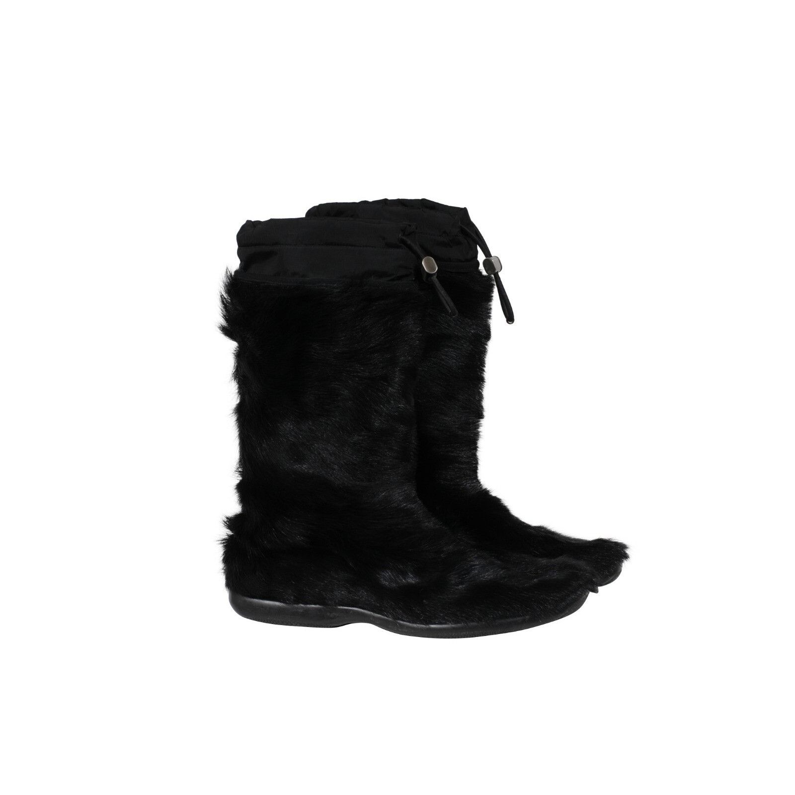 Prada Goat Fur High Top Sneaker Boots Black Fuzzy Size US 10 / EU 43 - 2 Thumbnail