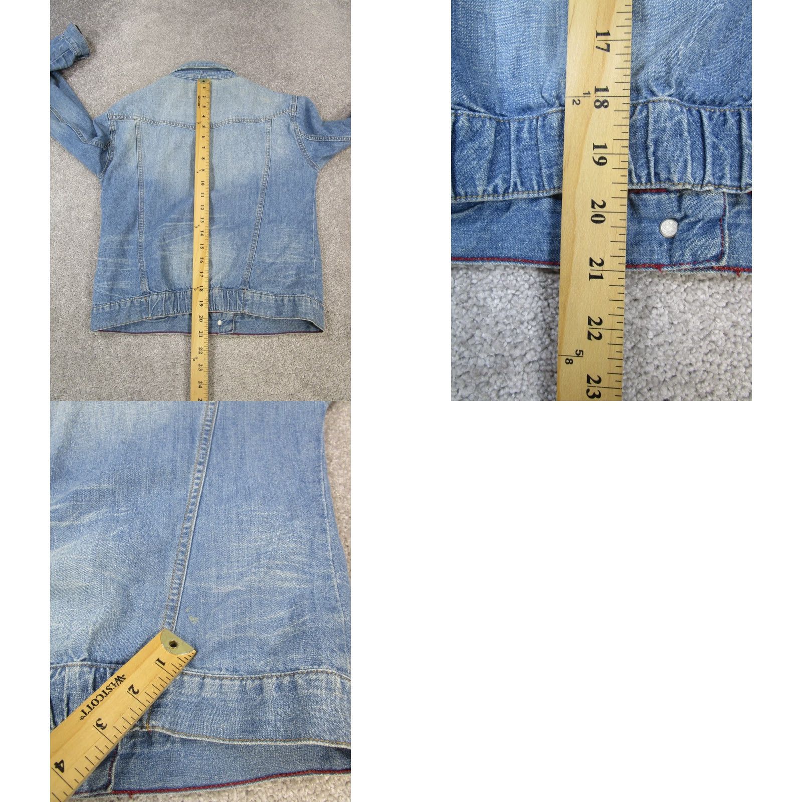 Zara VINTAGE Zara Jacket Womens Small Denim Cotton Blend Short Solid Blue 90s Casual Womens Size S / US 4 / IT 40 - 8 Thumbnail