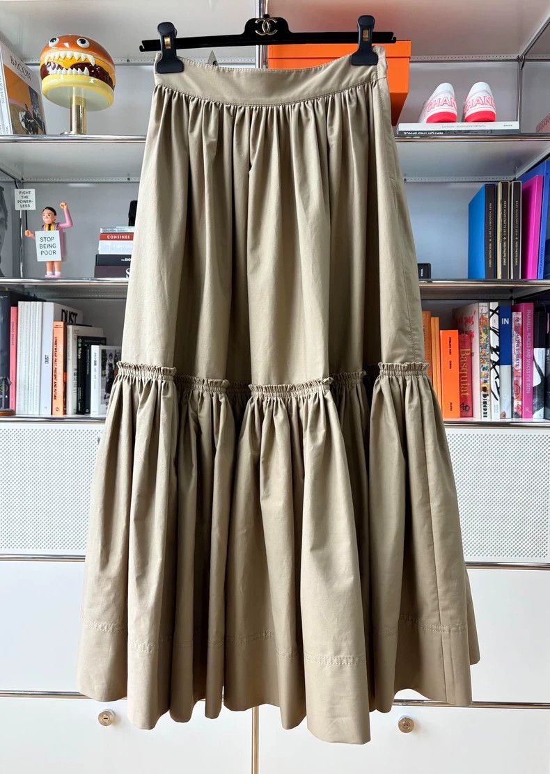 Dior Khaki Pleated Midi Skirt from Dior-dmc Size US 36 / EU 52 - 1 Thumbnail
