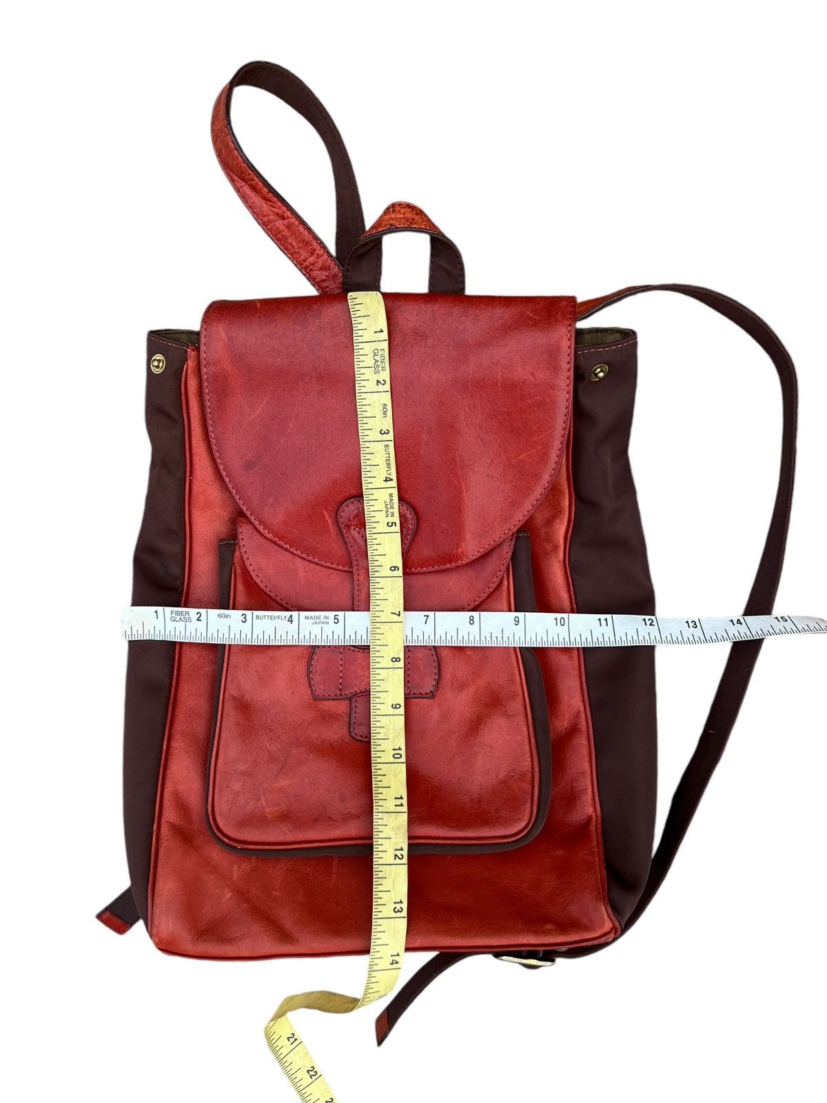 Leather Vintage Dakota Japan Distressed Patina Leather Backpack Bag Size ONE SIZE - 25 Thumbnail
