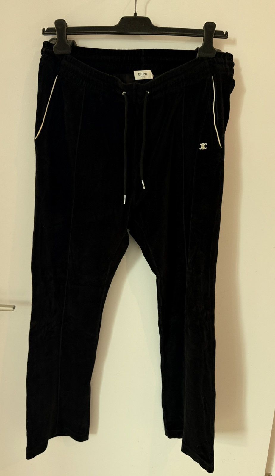 Celine Celine Velour Track Pants - Black - XL Size US 32 / EU 48 - 1 Thumbnail
