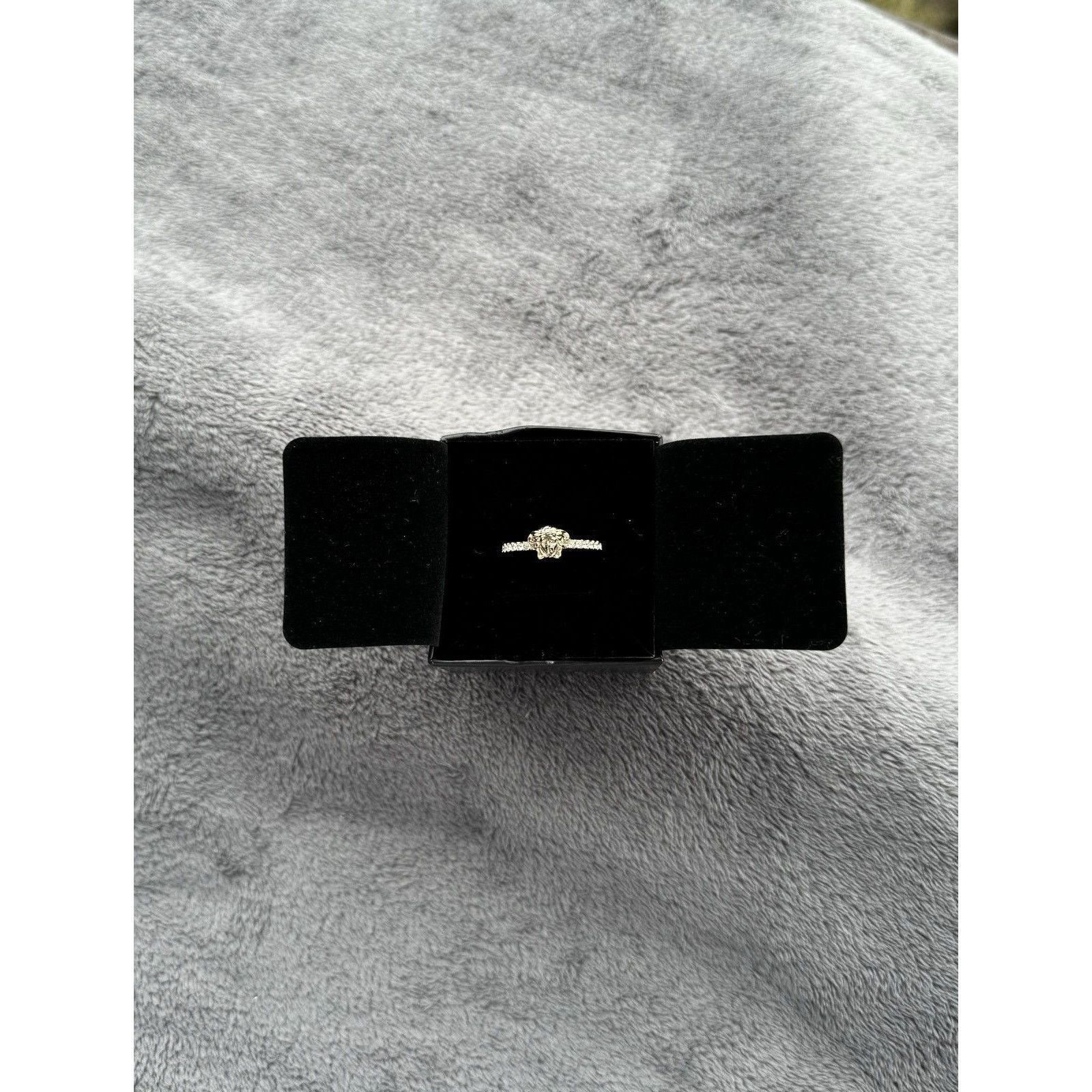 Versace Versace medusa head logo crystal gold ring Size ONE SIZE - 2 Thumbnail
