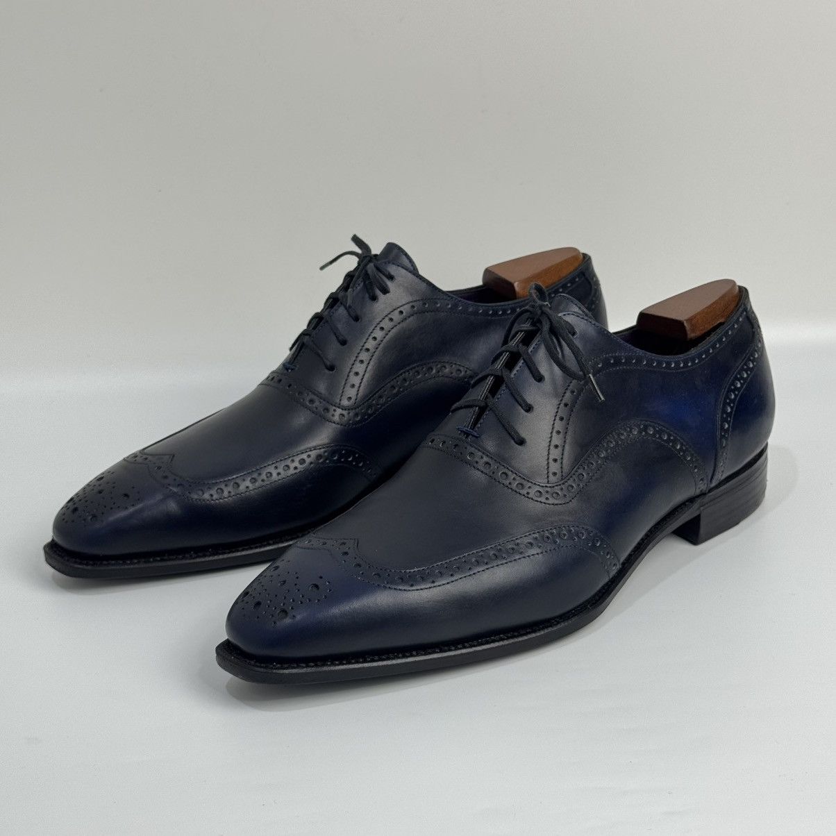 Corthay Corthay Bespoke Wingtip Oxford Navy Blue PatinaLeather Shoes Size US 10 / EU 43 - 11 Thumbnail