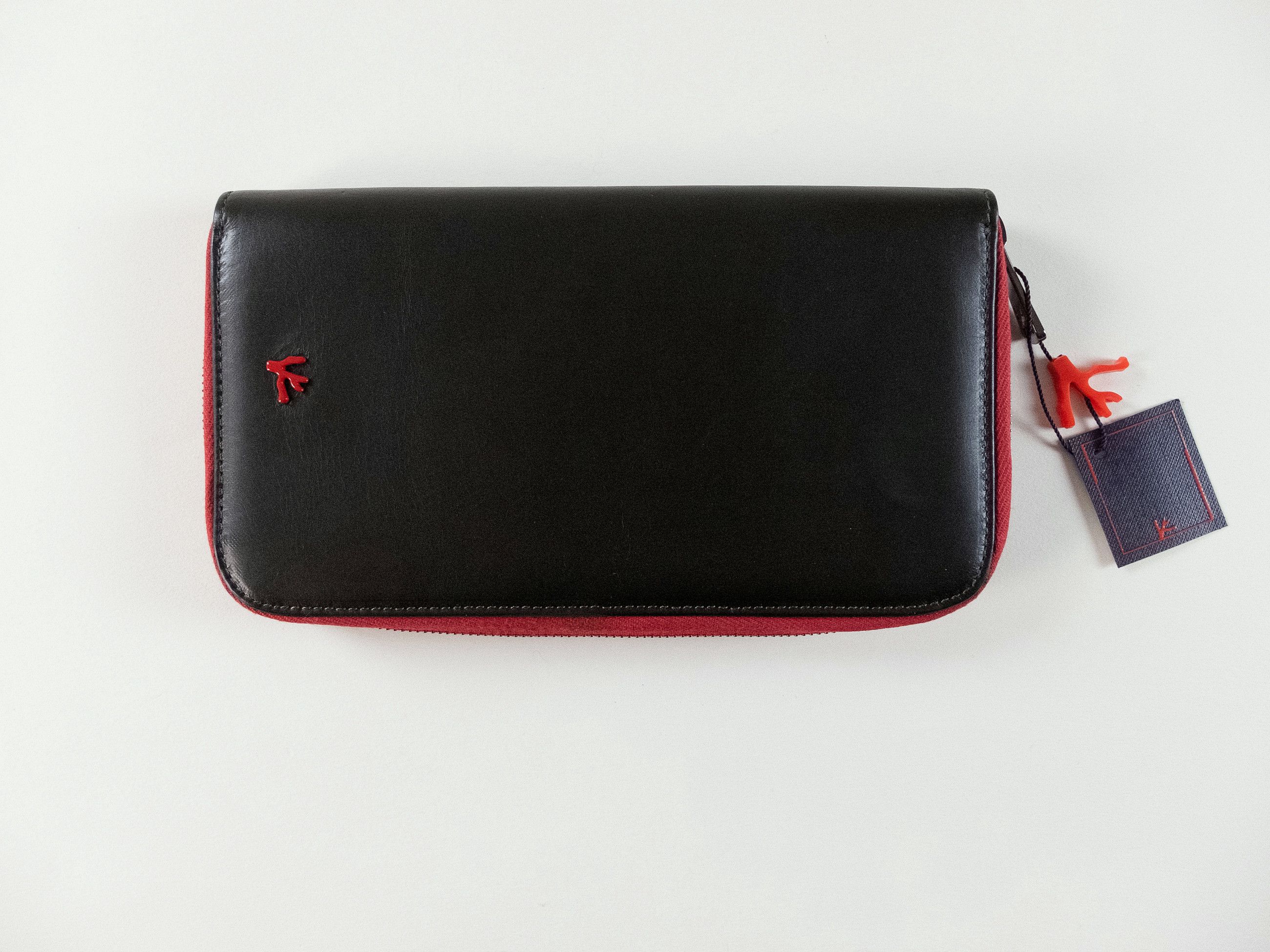 Isaia ISAIA Napoli brown red leather zip around chest wallet Italy Size ONE SIZE - 1 Thumbnail