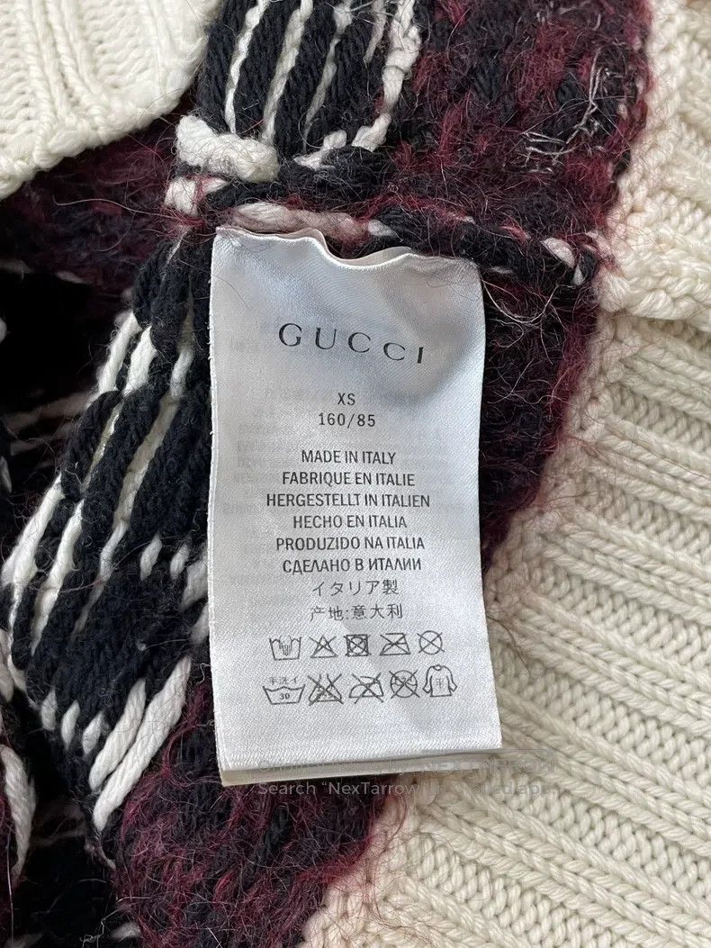 Gucci Gucci Red, white and black studded woollen horsehair sweat Size US XS / EU 42 / 0 - 6 Thumbnail