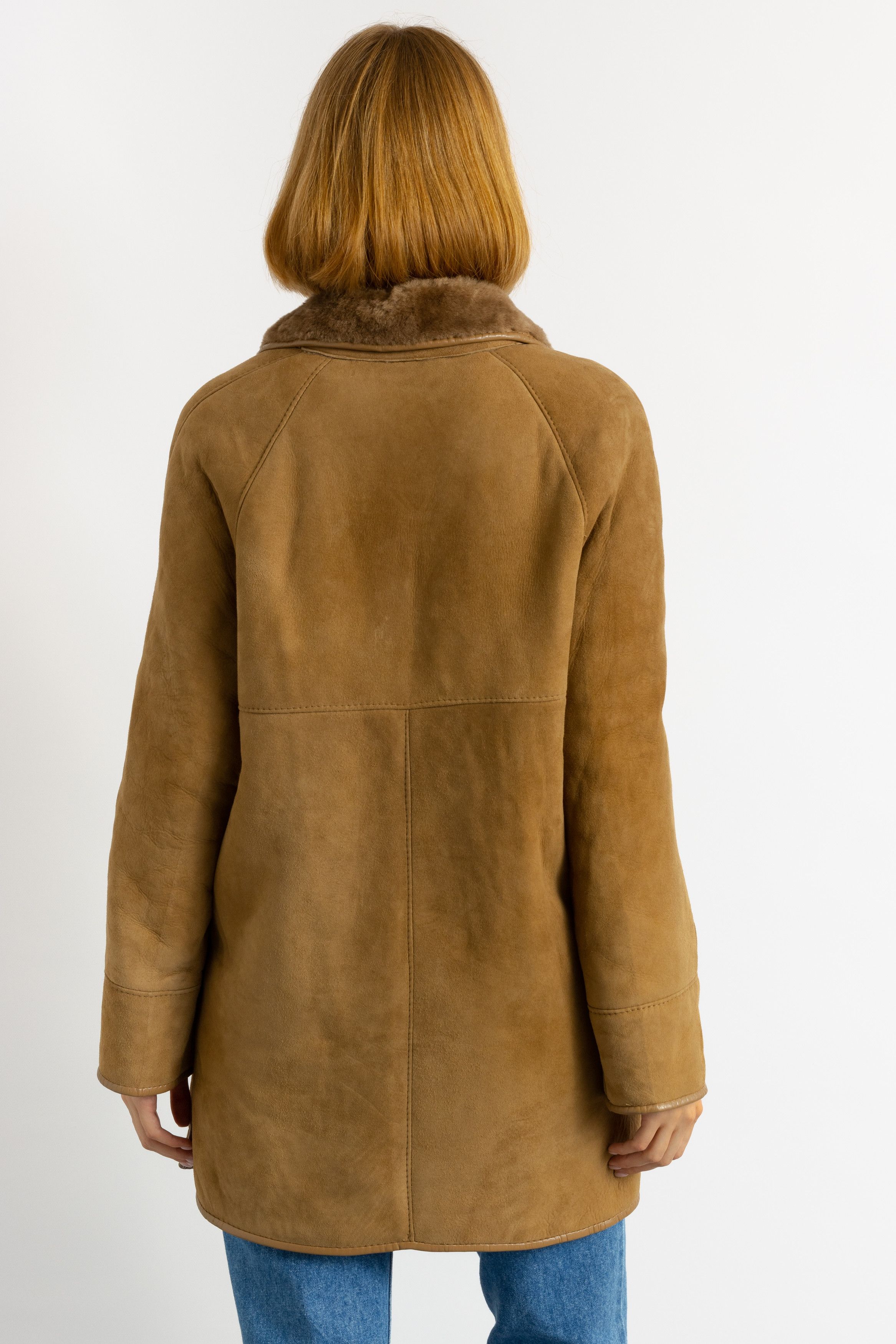 Vintage Deadstock Sheepskin Coat 70s, Shearling Size S 6121 Size S / US 4 / IT 40 - 4 Thumbnail