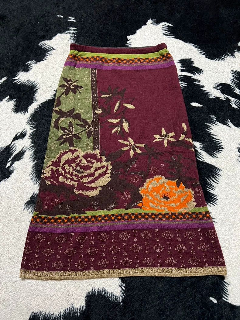 Kenzo KENZO sizeL Woolen floral skirt Size 26" / US 2 / IT 38 - 2 Thumbnail