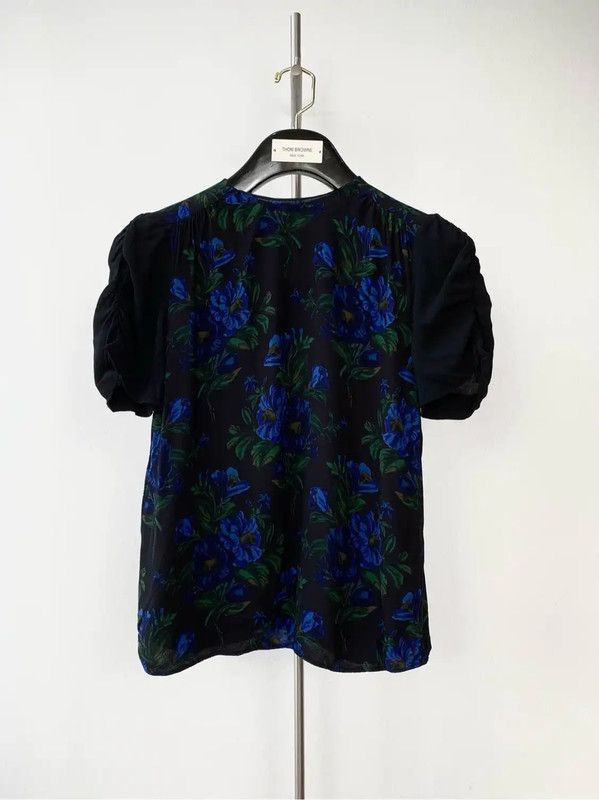 Miu Miu Miu Miu Black Floral Chiffon T-shirt 0089 Size S / US 4 / IT 40 - 1 Thumbnail