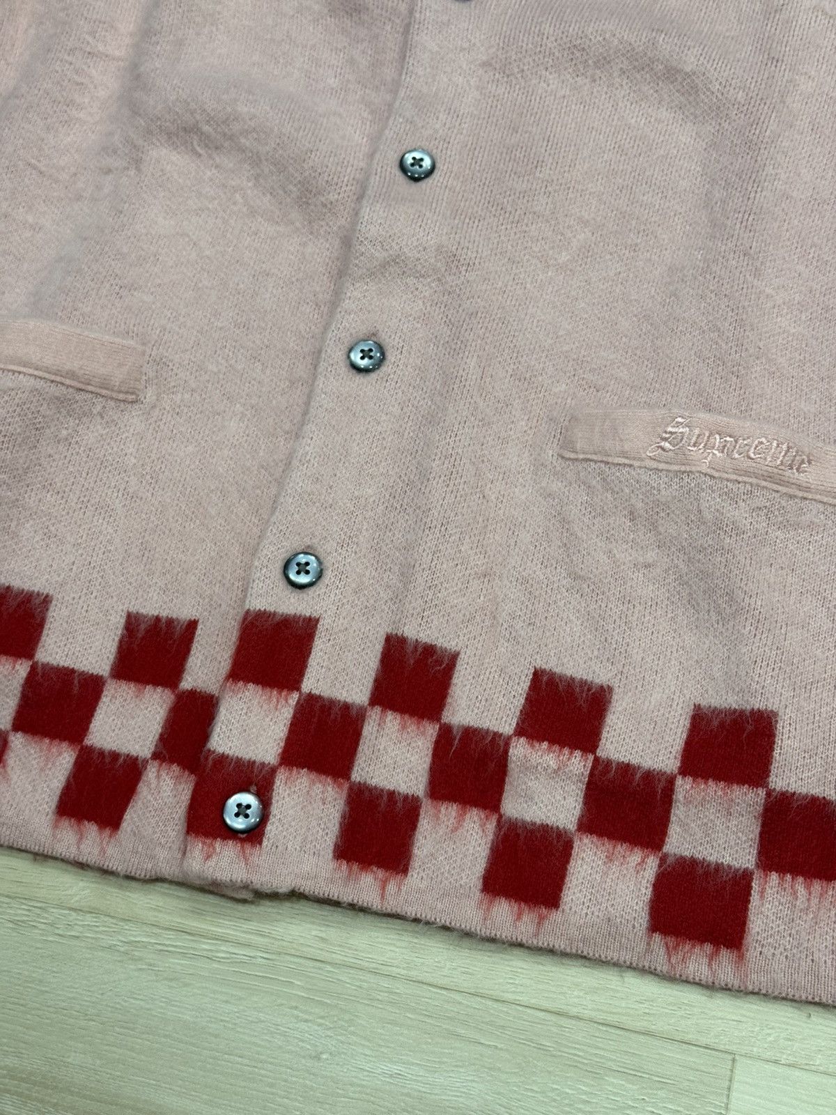 Supreme Supreme Brushed Checkered Cardigan Size US XL / EU 56 / 4 - 5 Thumbnail