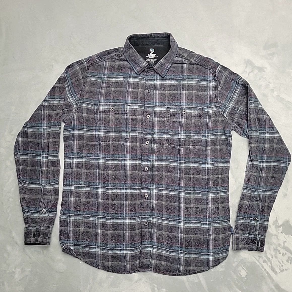 Vintage Kuhl Shirt Mens Large Gray Plaid Flannel Cotton Tencel Blend Outdoor Comfort Shirt Size US L / EU 52-54 / 3 - 2 Thumbnail