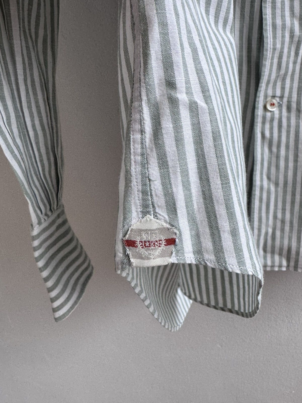 Loro Piana Loro Piana Striped Cotton Button Up Shirt Long Sleeve Green Size US XXL / EU 58 / 5 - 11 Thumbnail