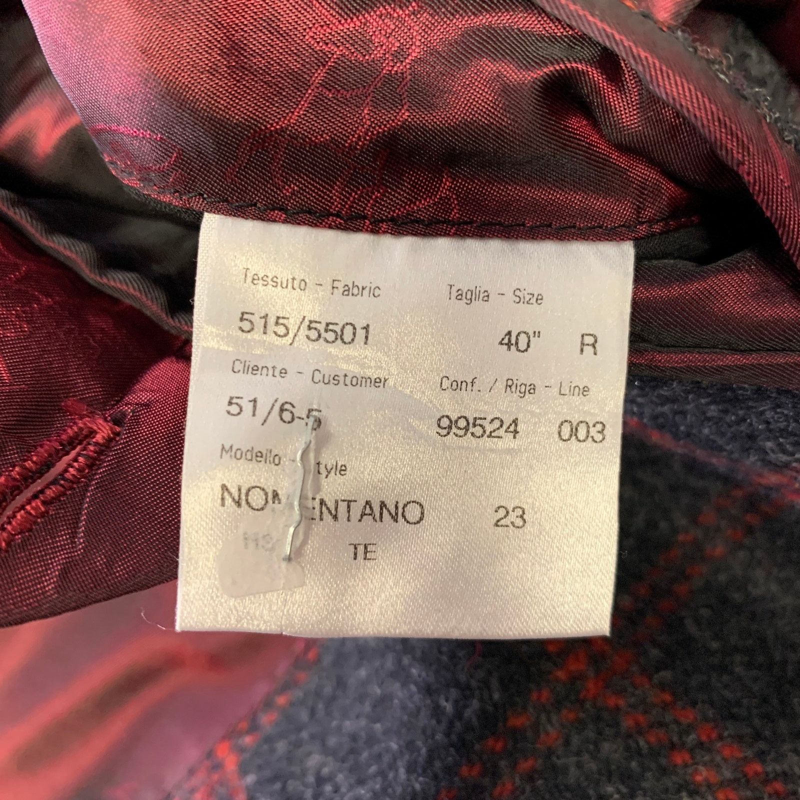 Brioni BRIONI Regular Grey Red Window Pane Wool Sport Coat Size 40R - 8 Thumbnail